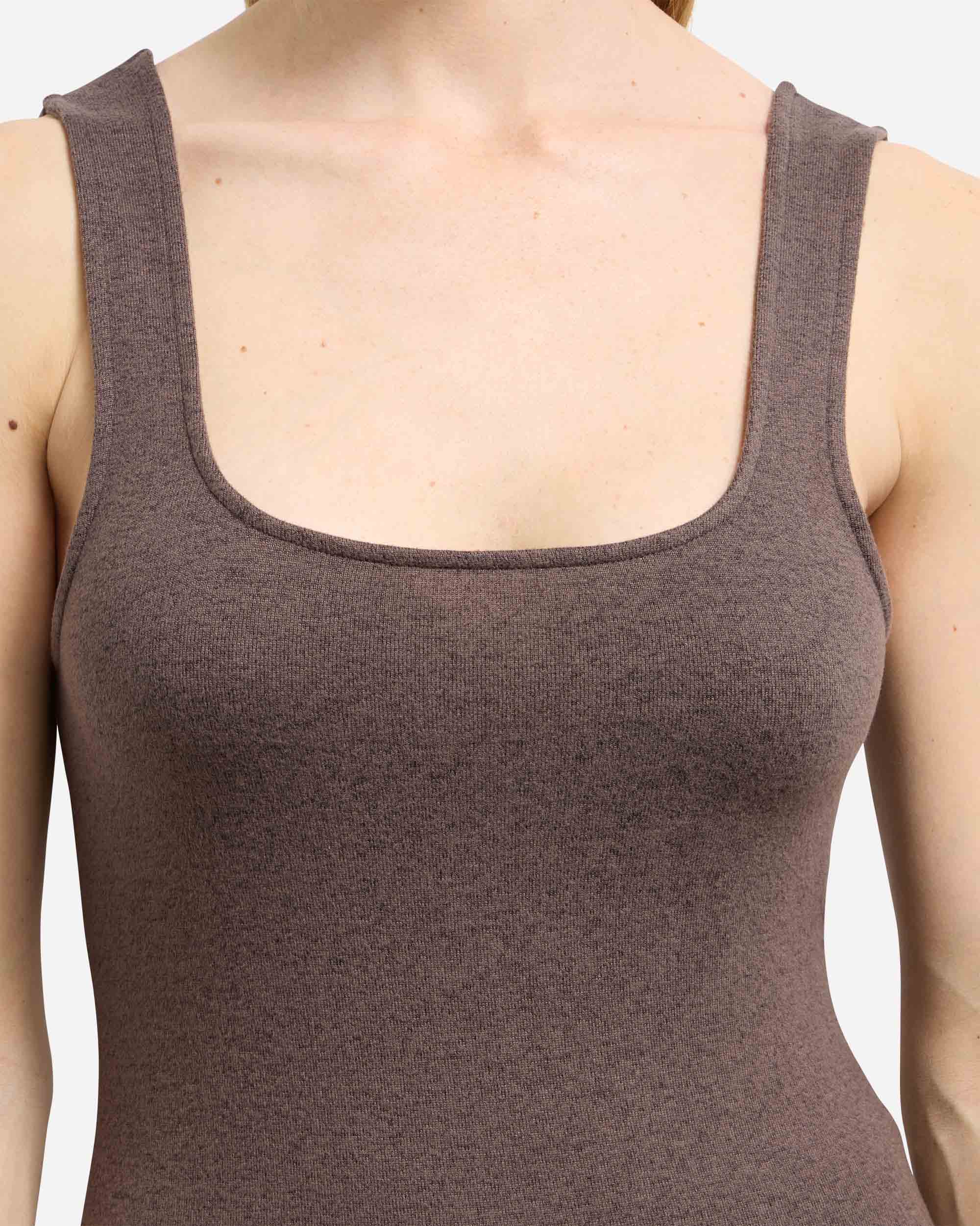 Pijama largo de mujer de punto suave dim x inès de la fressange - Marrón Marrón-3
