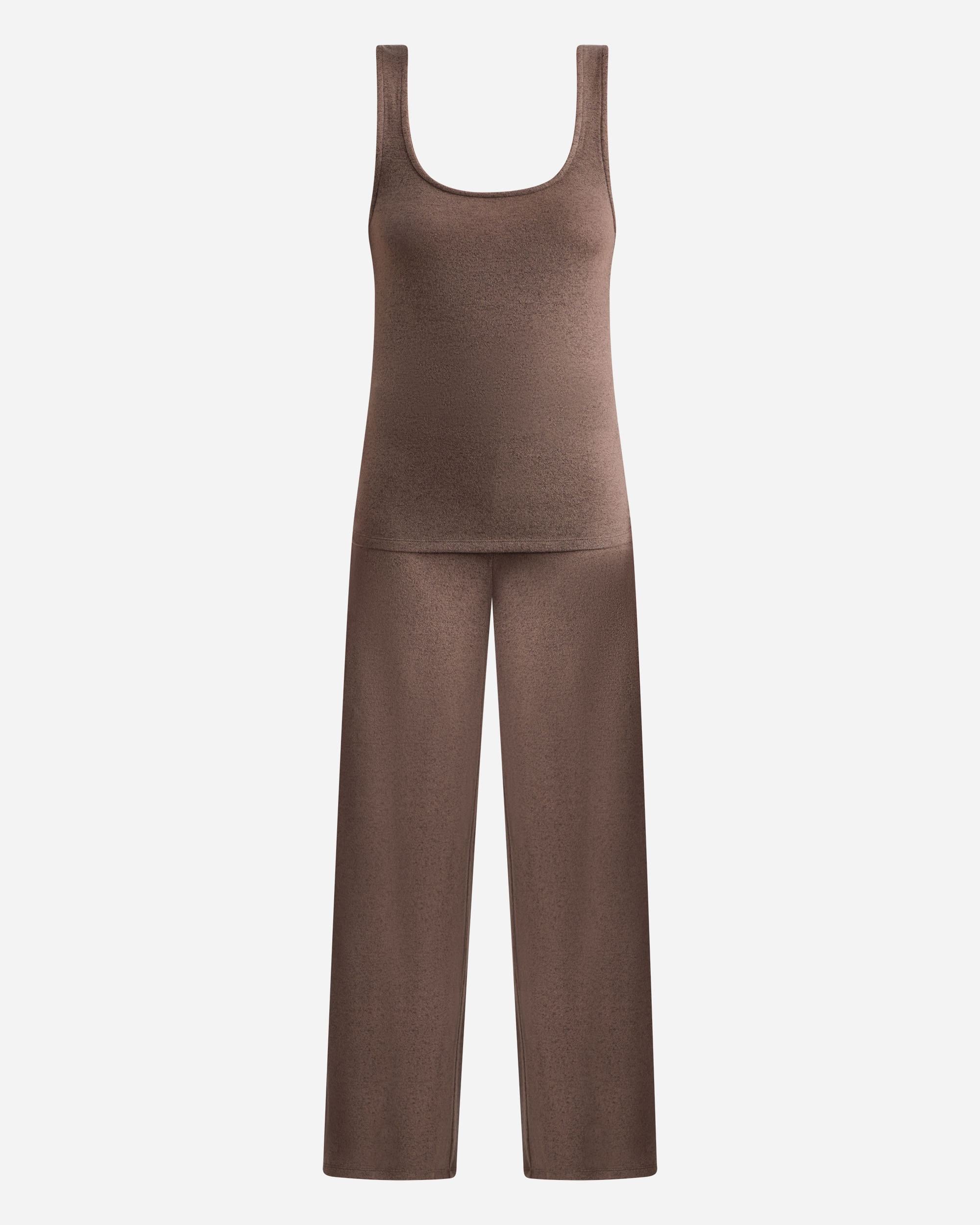 Pijama largo de mujer de punto suave dim x inès de la fressange - Marrón Marrón-5