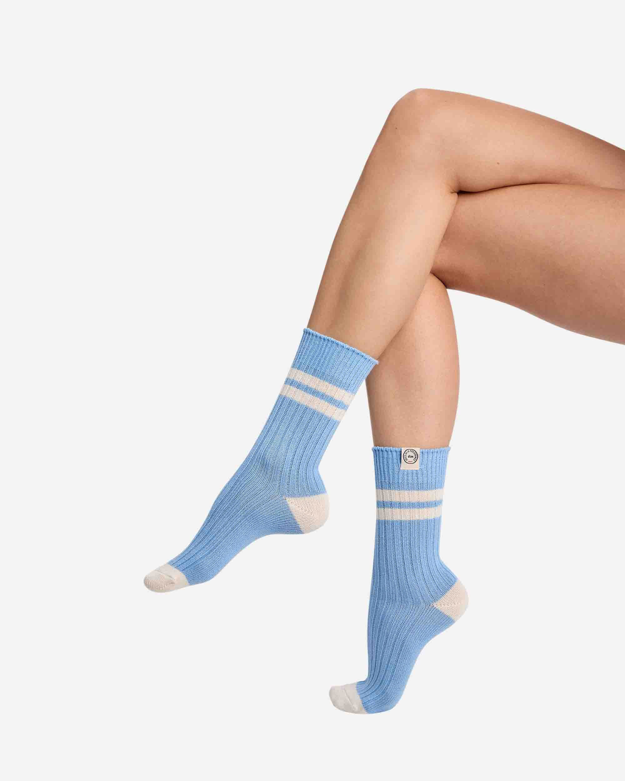 Calcetines ribbed de media cañana dim x inès de la fressange - Azul Azul-1