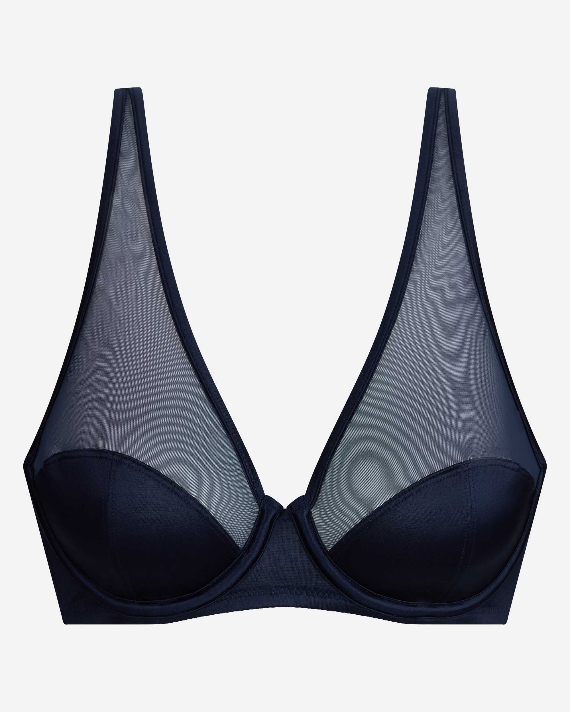 Sujetador con aros tejido micro satinado dim x inès de la fressange - Azul oscuro Azul oscuro-5