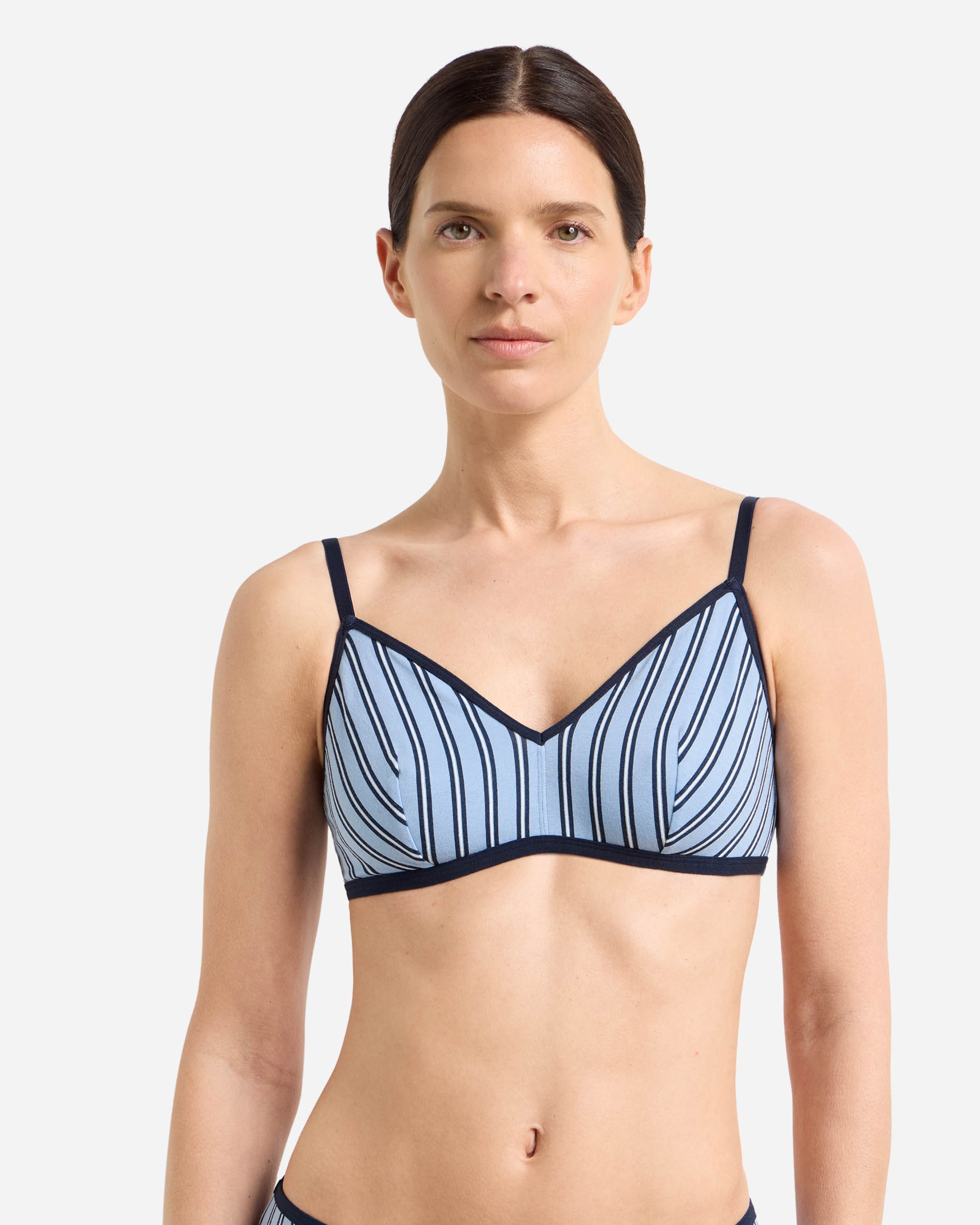 Sujetador sin aros triangular dim x inès de la fressange - Azul Azul-1