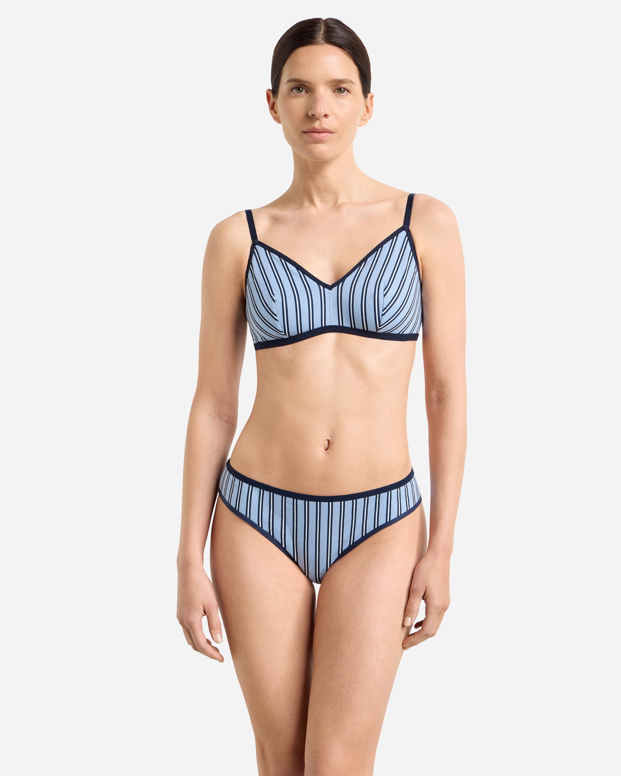 Sujetador sin aros triangular dim x inès de la fressange - Azul Azul-4