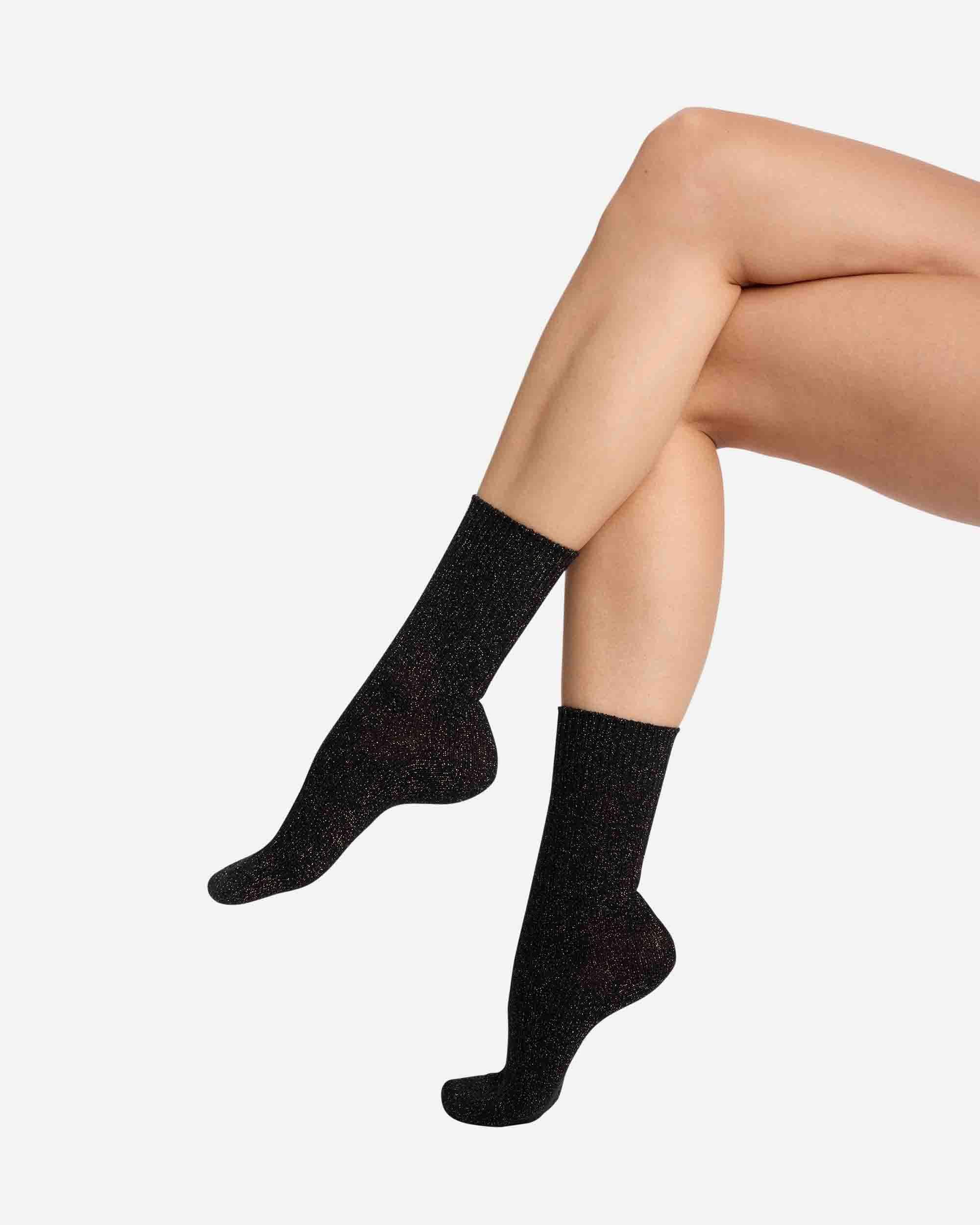 Calcetines de mujer media caña con urex - Dim - Negro Negro-1