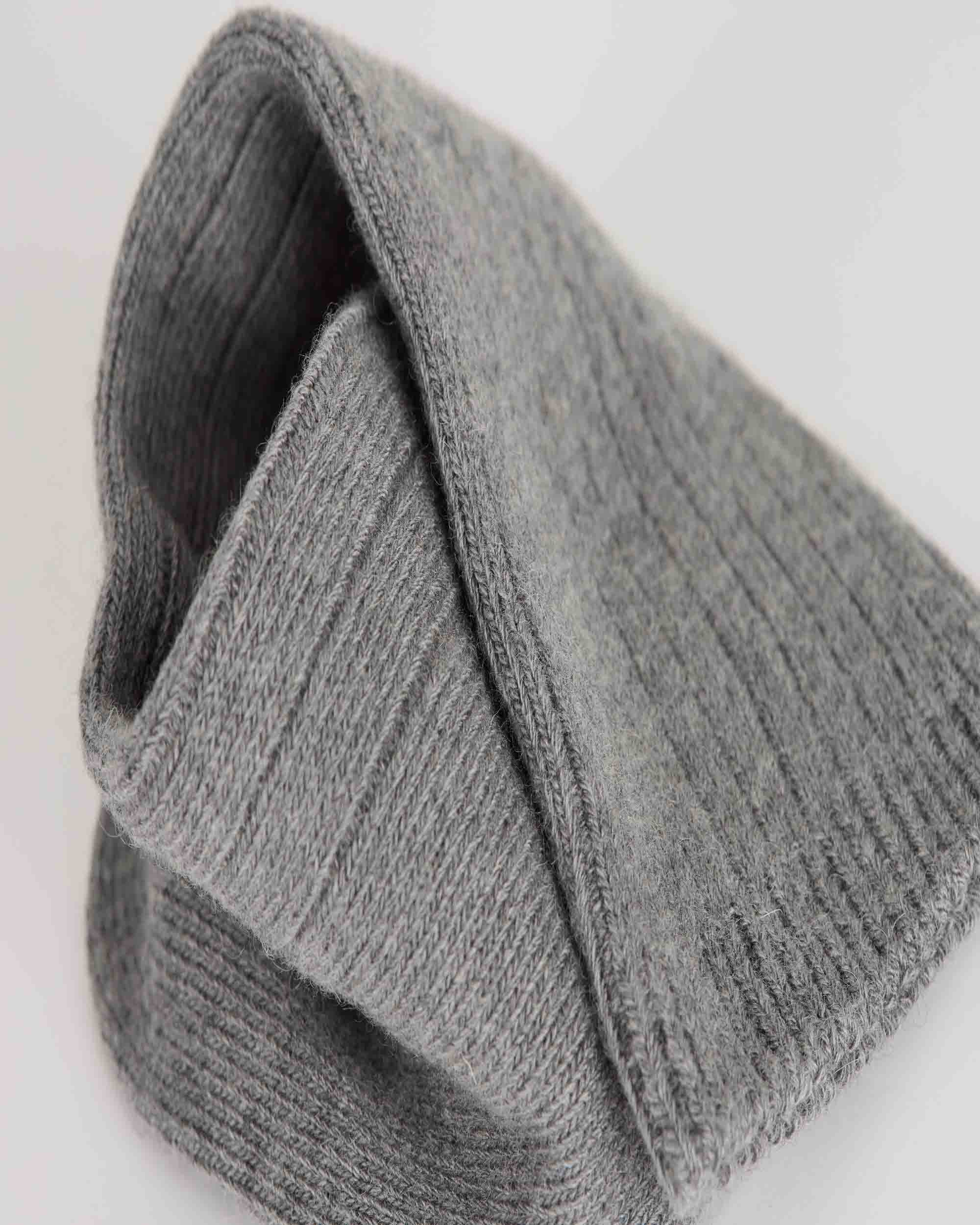 Calcetines de meda caña de canalé con cachemire - Dim - Gris Gris-3