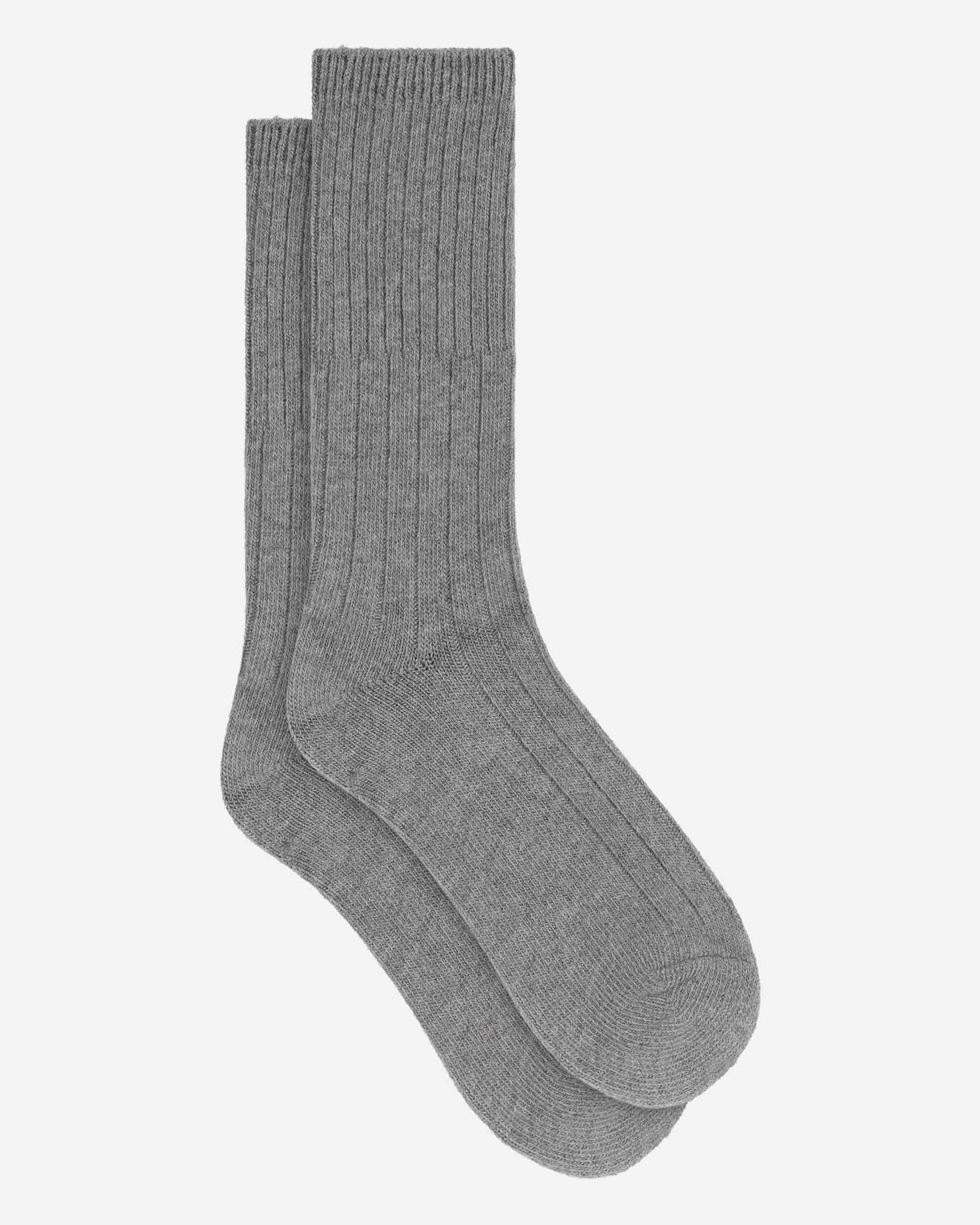 Calcetines de meda caña de canalé con cachemire - Dim - Gris Gris-2
