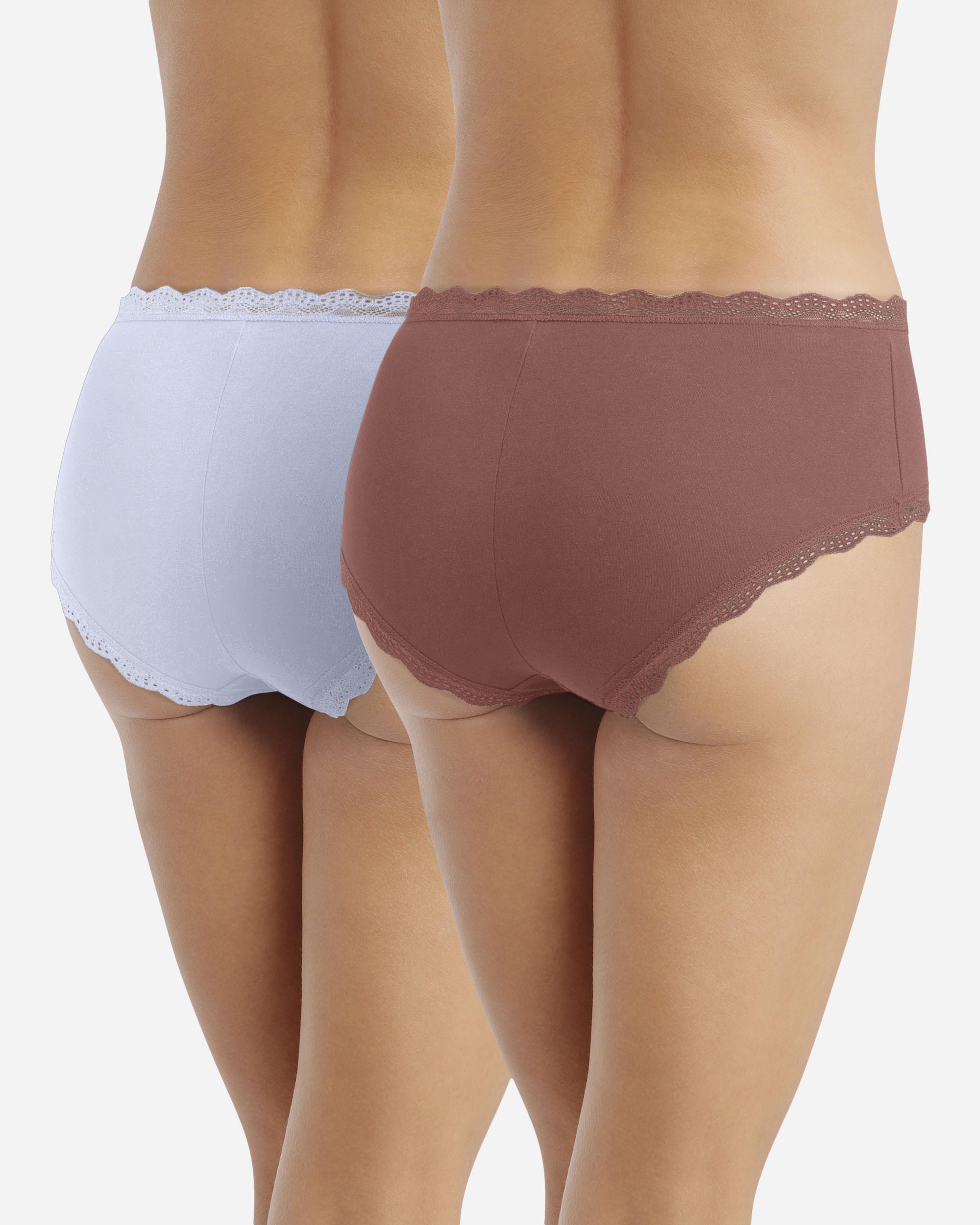 Pack de 2 bragas shorty de algodón con encaje - Dim - Multicolor Multicolor-2