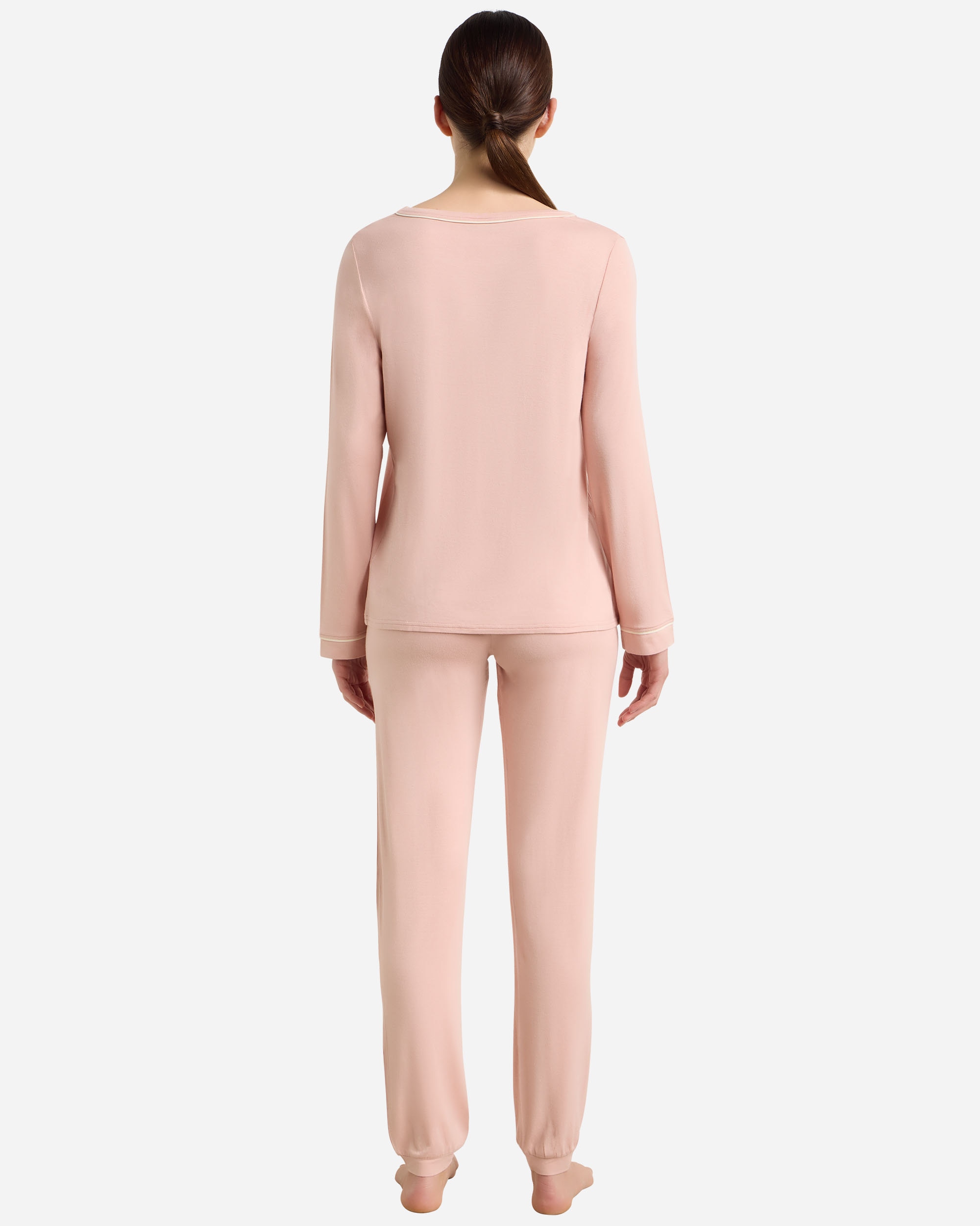 Pantalón largo de pijama de mujer - Dim - Rosa Rosa-2