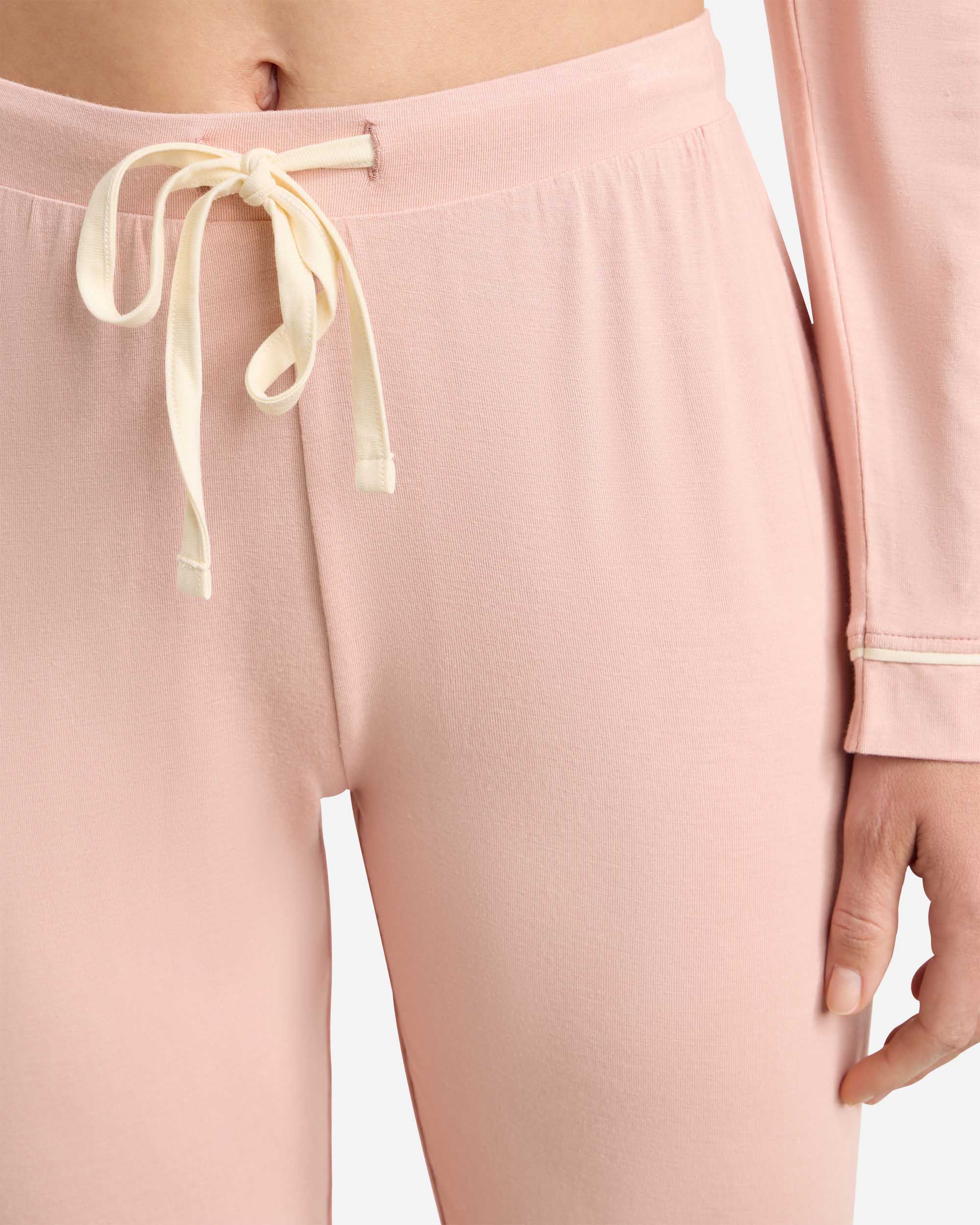 Pantalón largo de pijama de mujer - Dim - Rosa Rosa-3