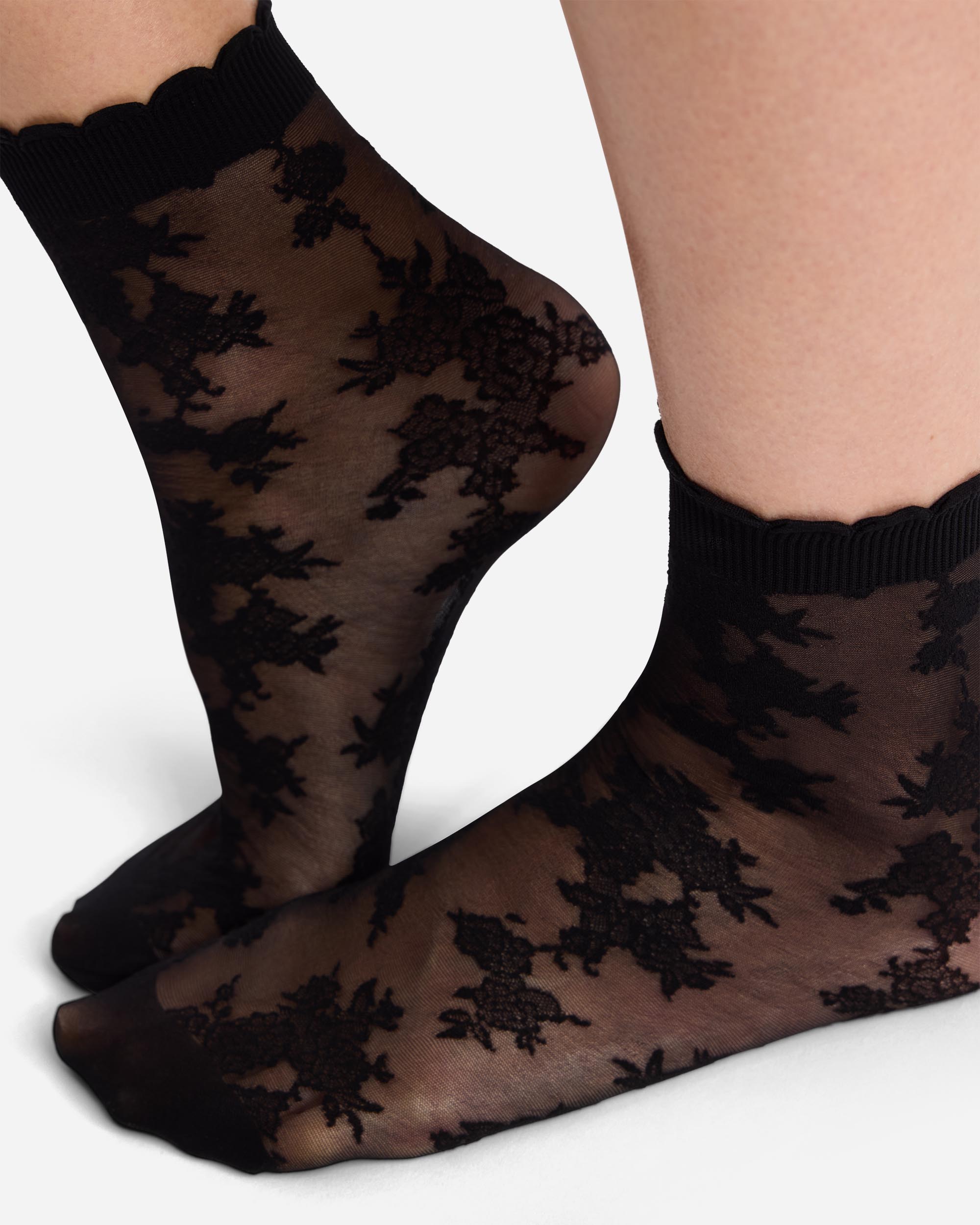 Tobillero con estampado floral 20 deniers - Dim - Negro Negro-2