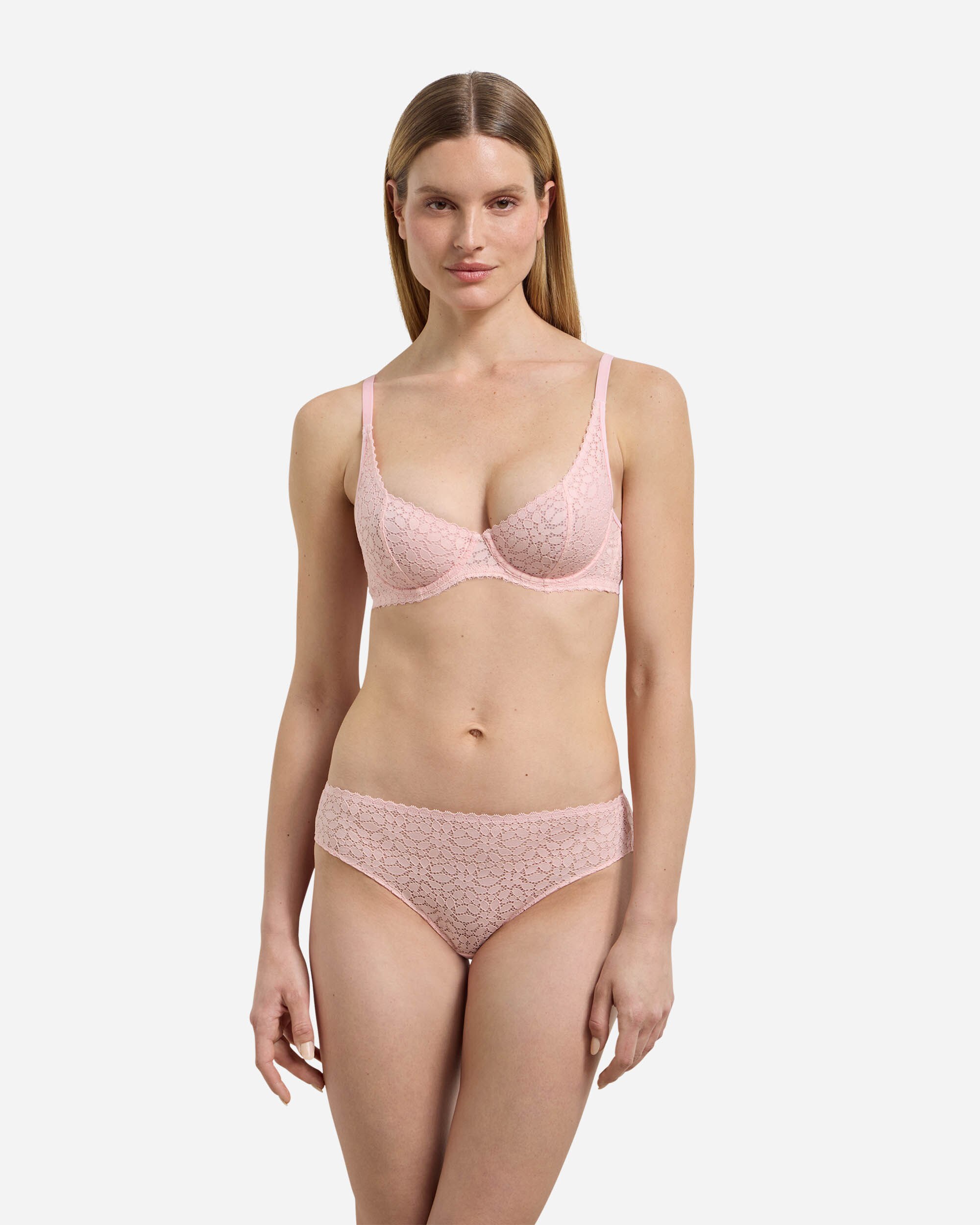 Sujetador con aro de encaje floral daily dentelle - Dim - Rosa claro Rosa claro-4