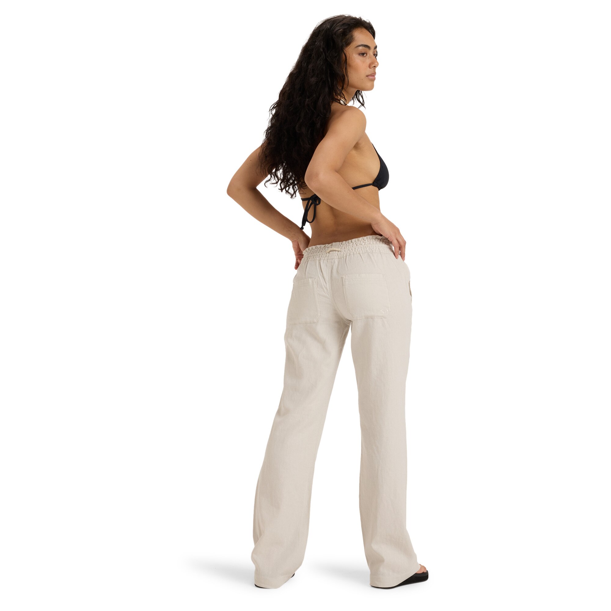 Pantalón de mujer Oceanside Roxy - Beige Beige-2