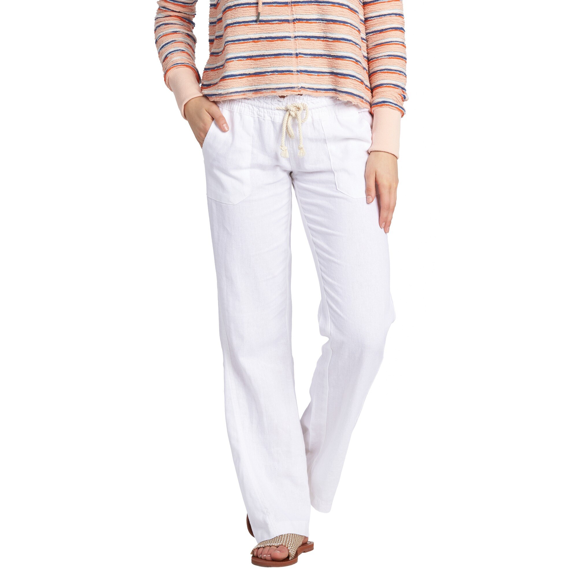 Pantalón de mujer Oceanside Roxy - Blanco Blanco-1