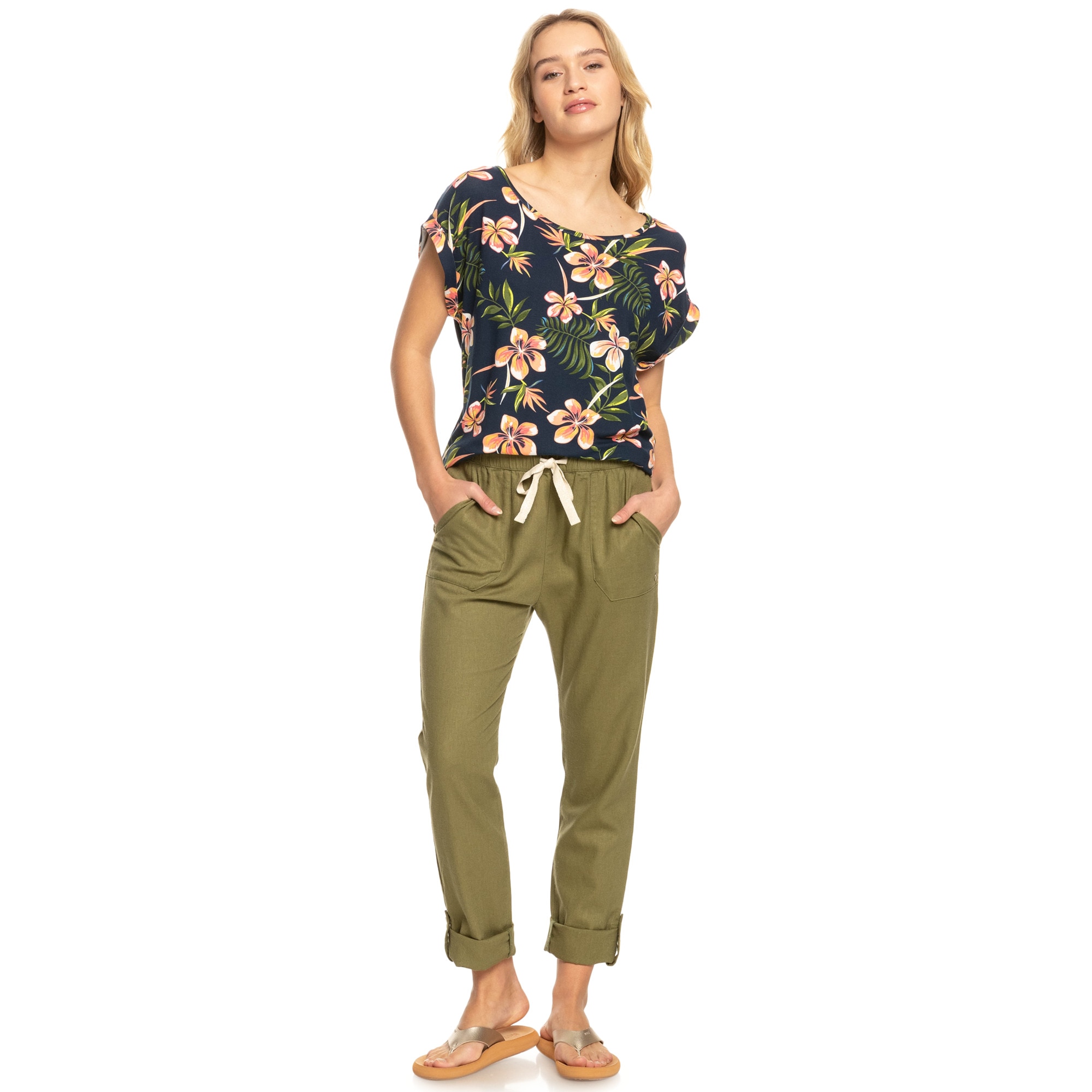 Pantalón de mujer On The Seashore Roxy - Verde Verde-5