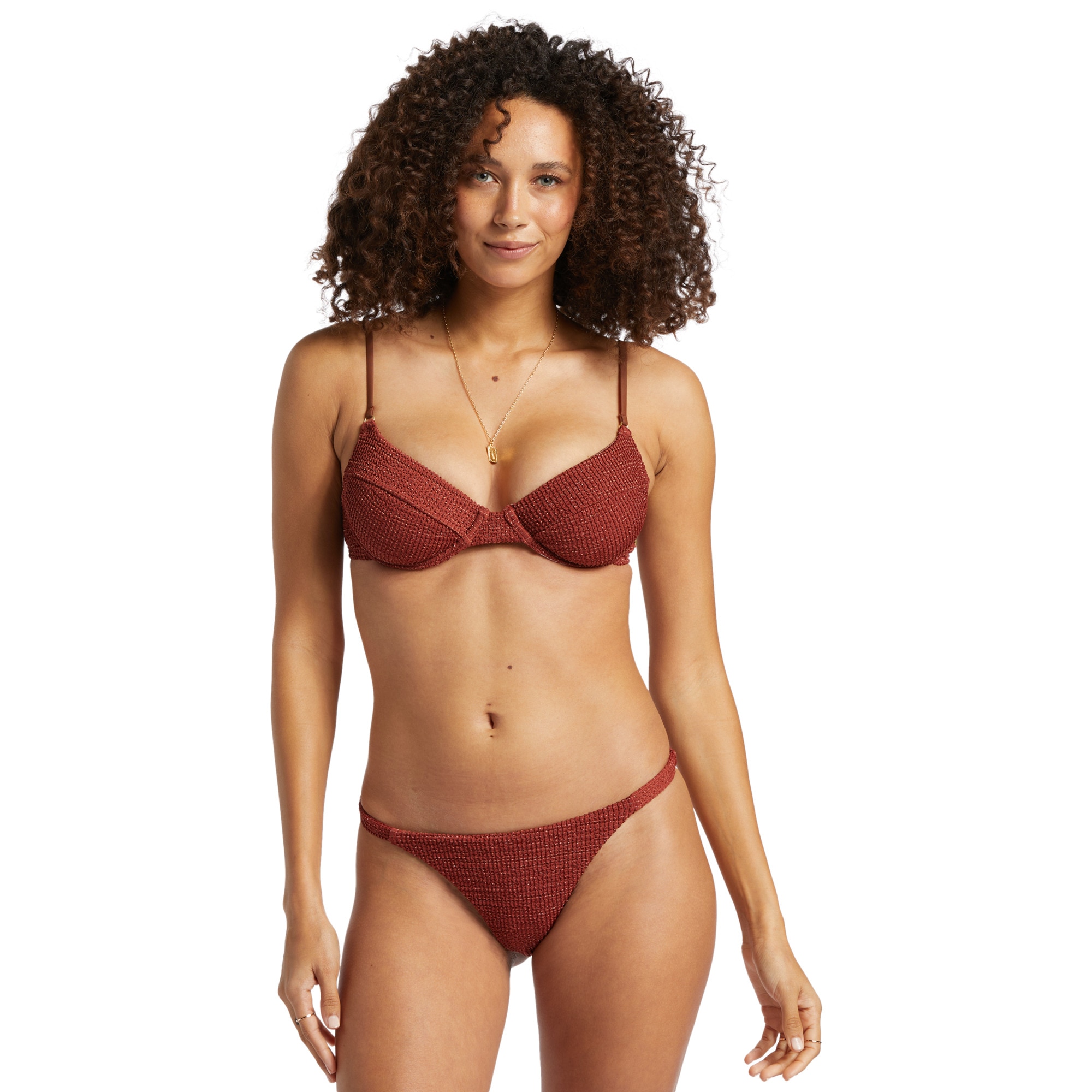 Braga de bikini de mujer Shimmer High Maya Billabong - Granate Granate-5