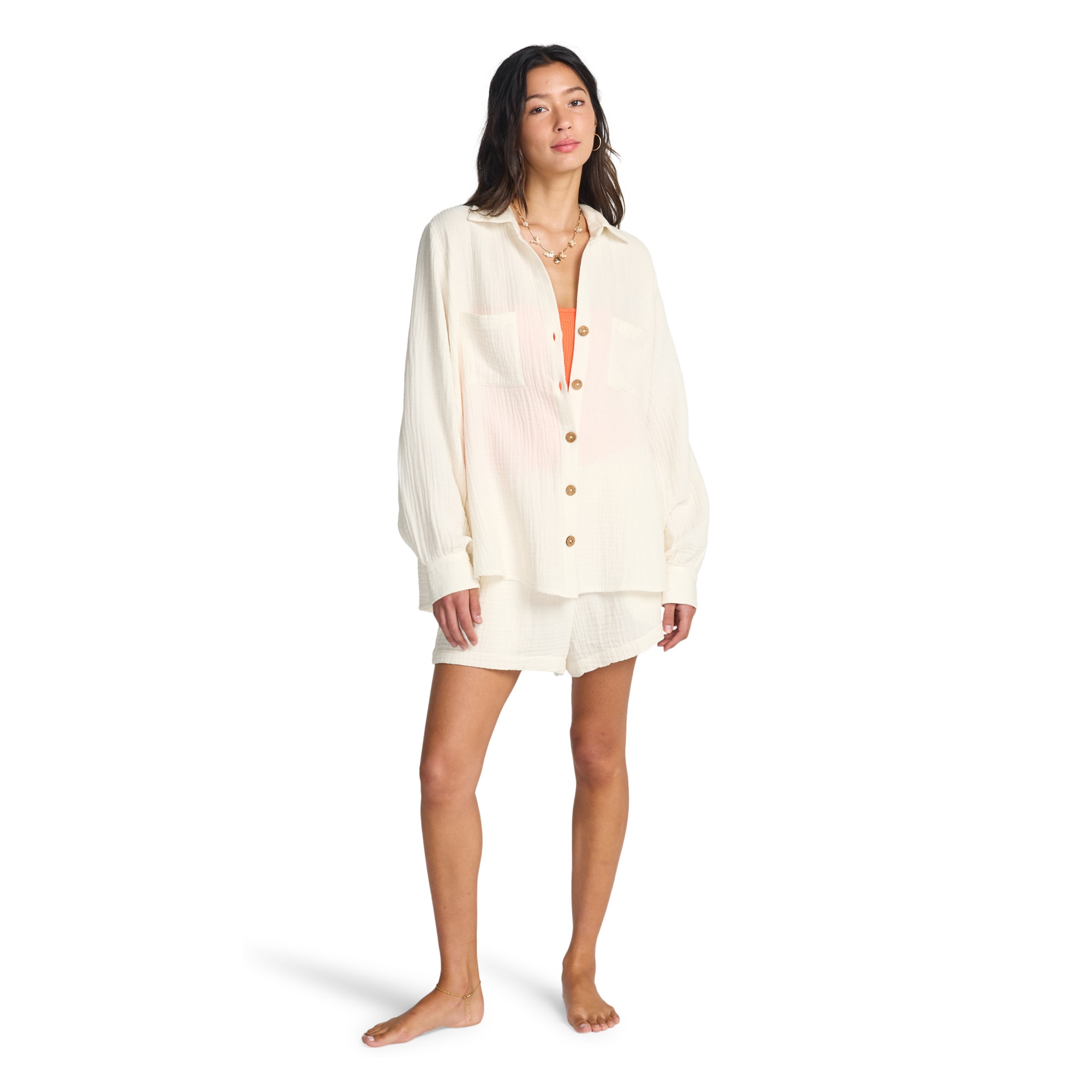 Camisa de mujer Swell Blouse Billabong - Blanco Blanco-3