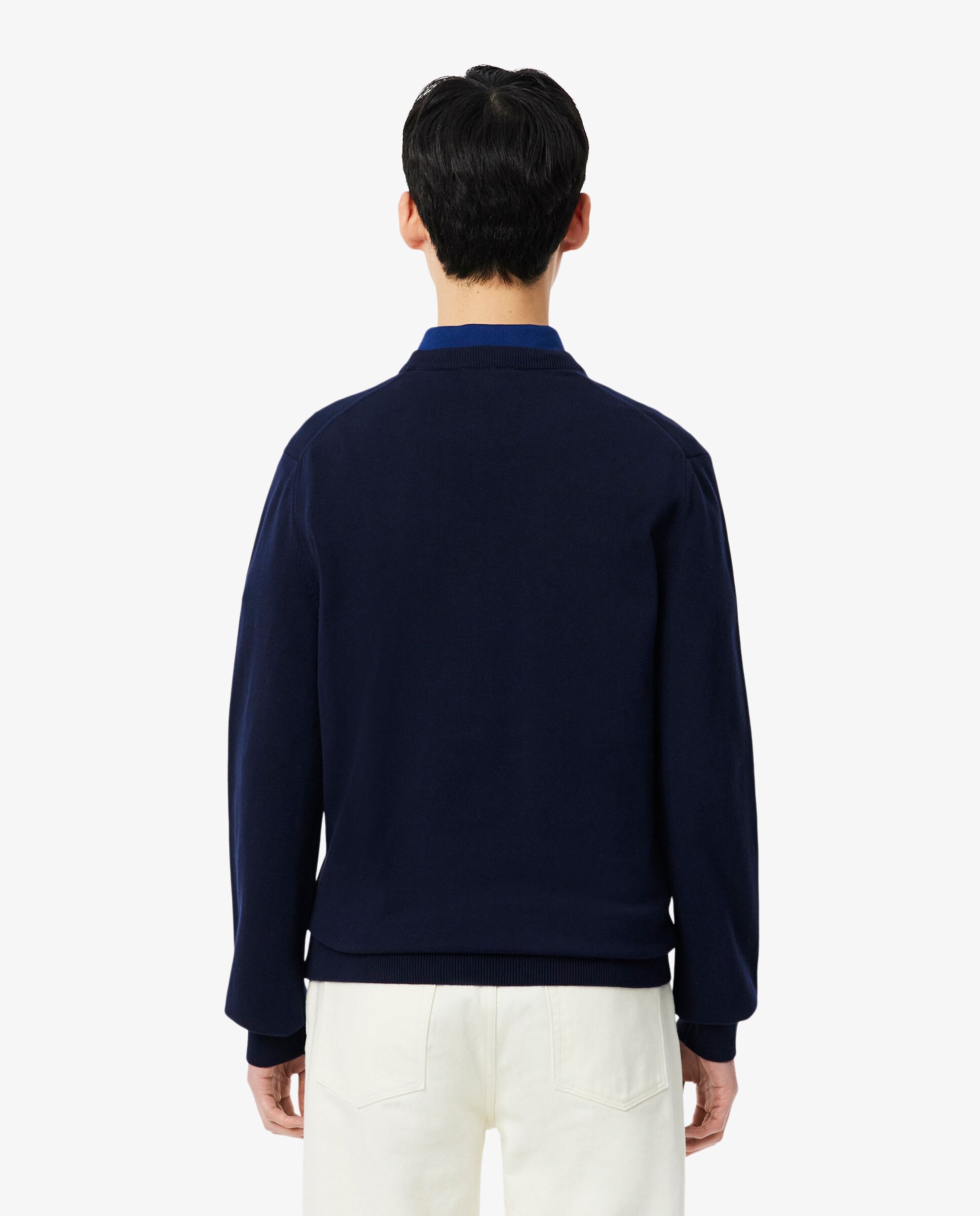 Jersey de hombre de cuello redondo de algodón monocolor - Lacoste - Azul marino Azul marino-2
