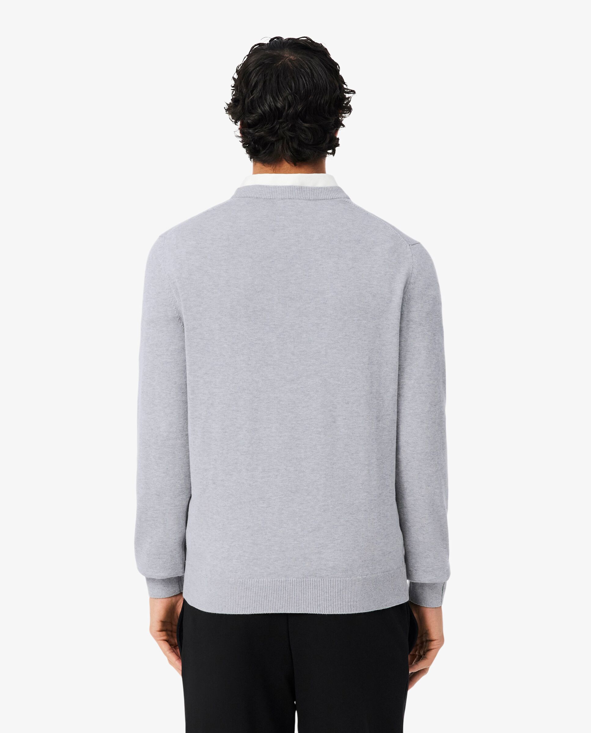 Jersey de hombre de cuello redondo de algodón monocolor - Lacoste - Gris oscuro Gris oscuro-2