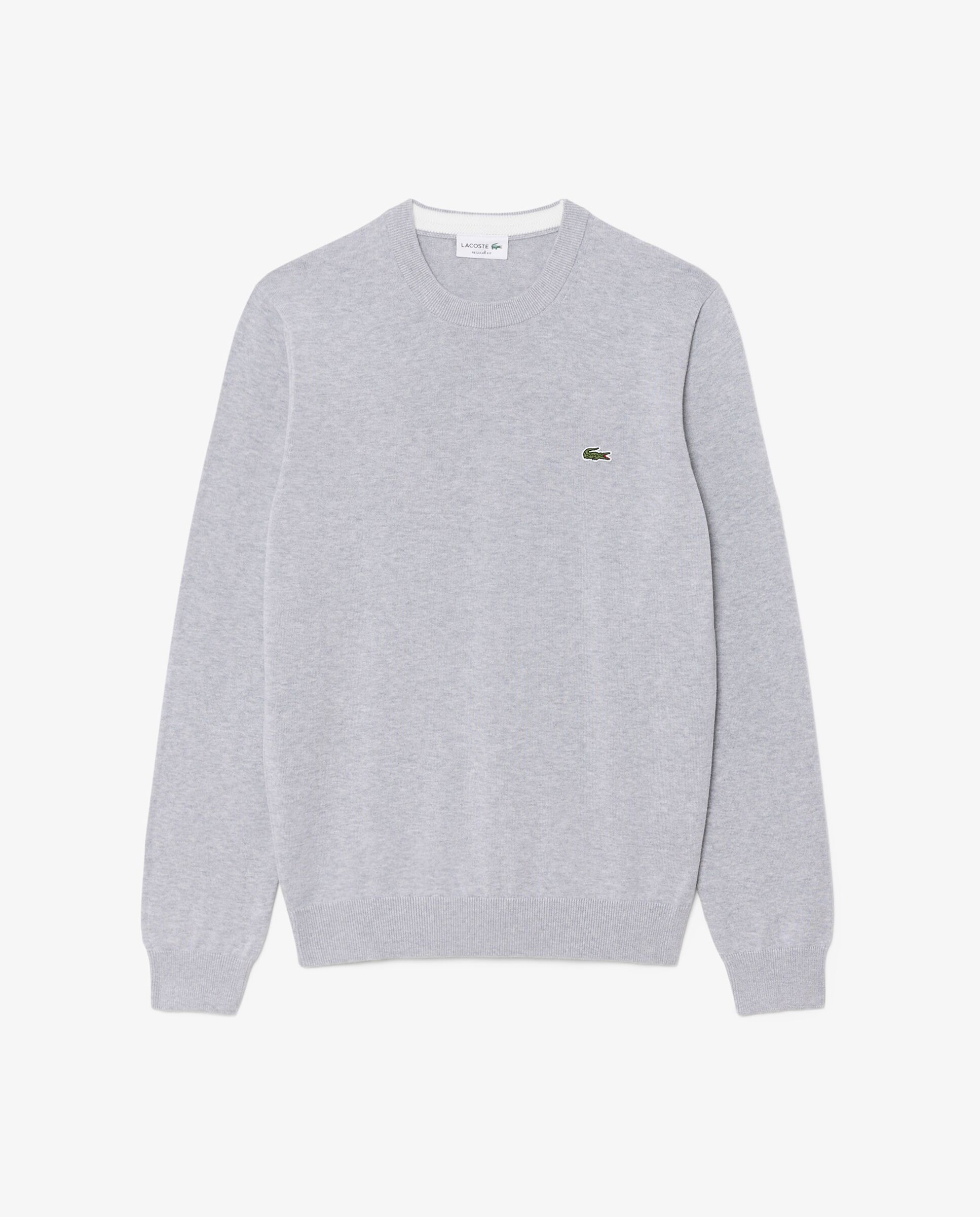 Jersey de hombre de cuello redondo de algodón monocolor - Lacoste - Gris oscuro Gris oscuro-6