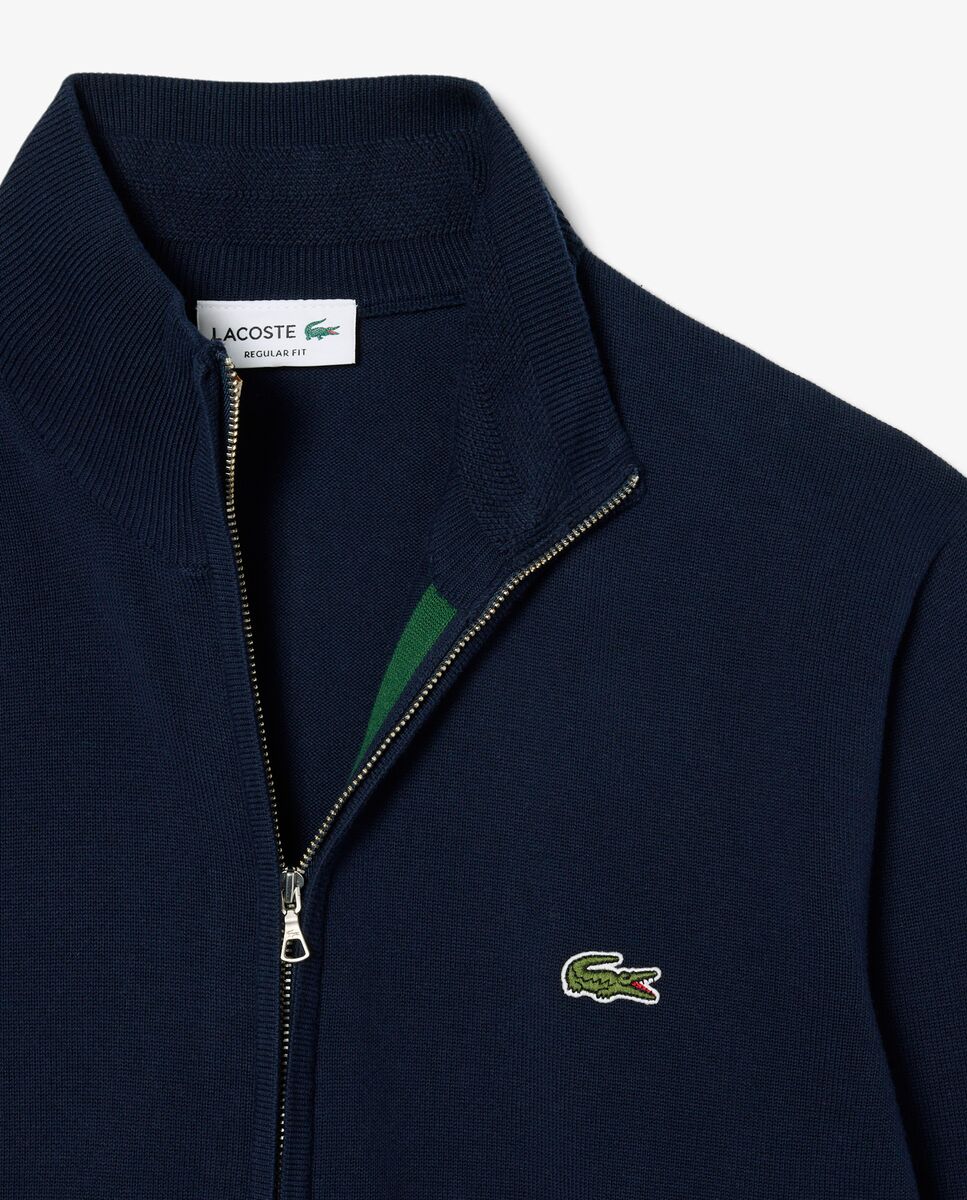 Imagen 5 de Jersey de hombre de cuello alto de algodón con cremallera - Azul marino Azul marino
