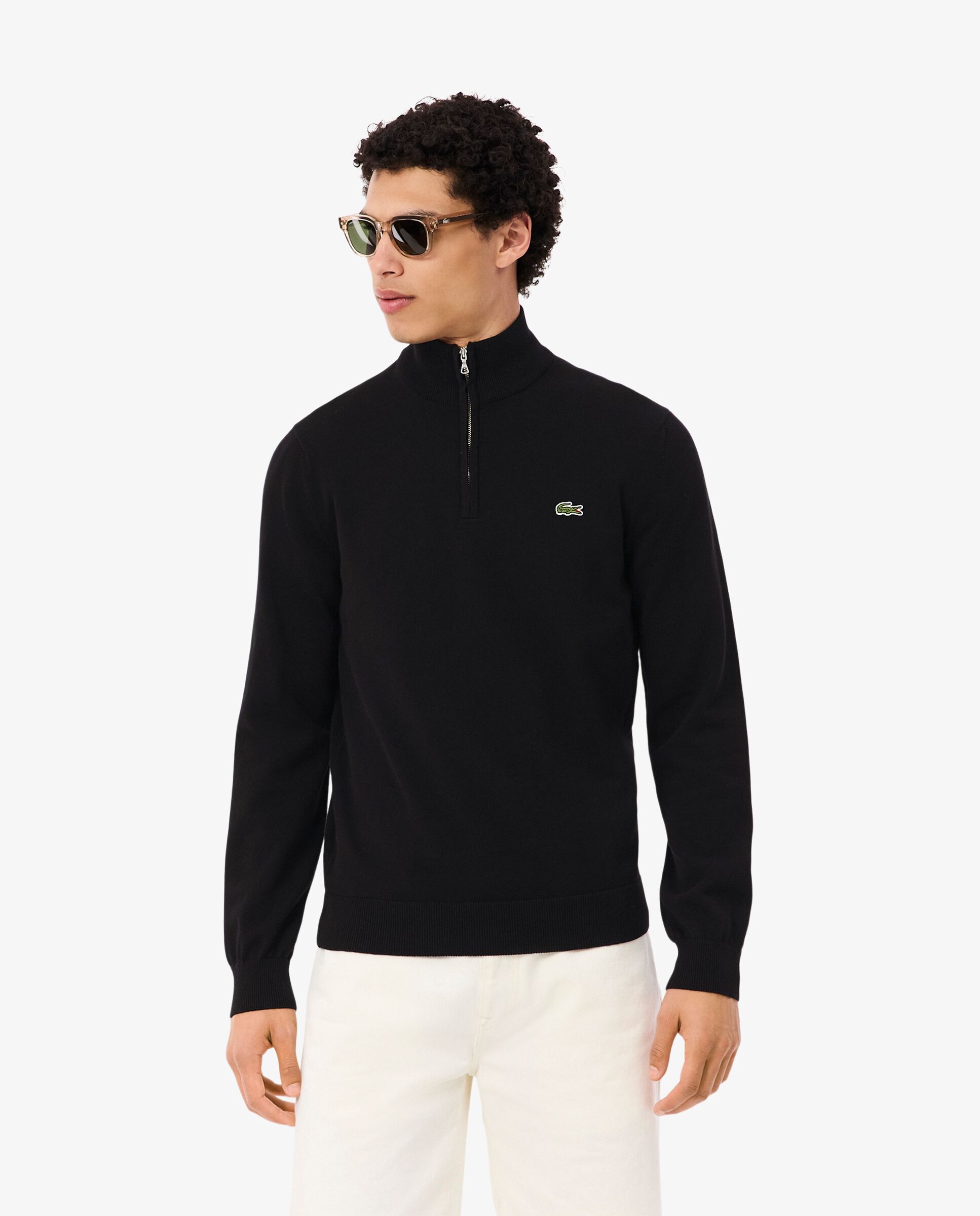 Lacoste - Jersey de hombre en algodón ecológico con cremallera.