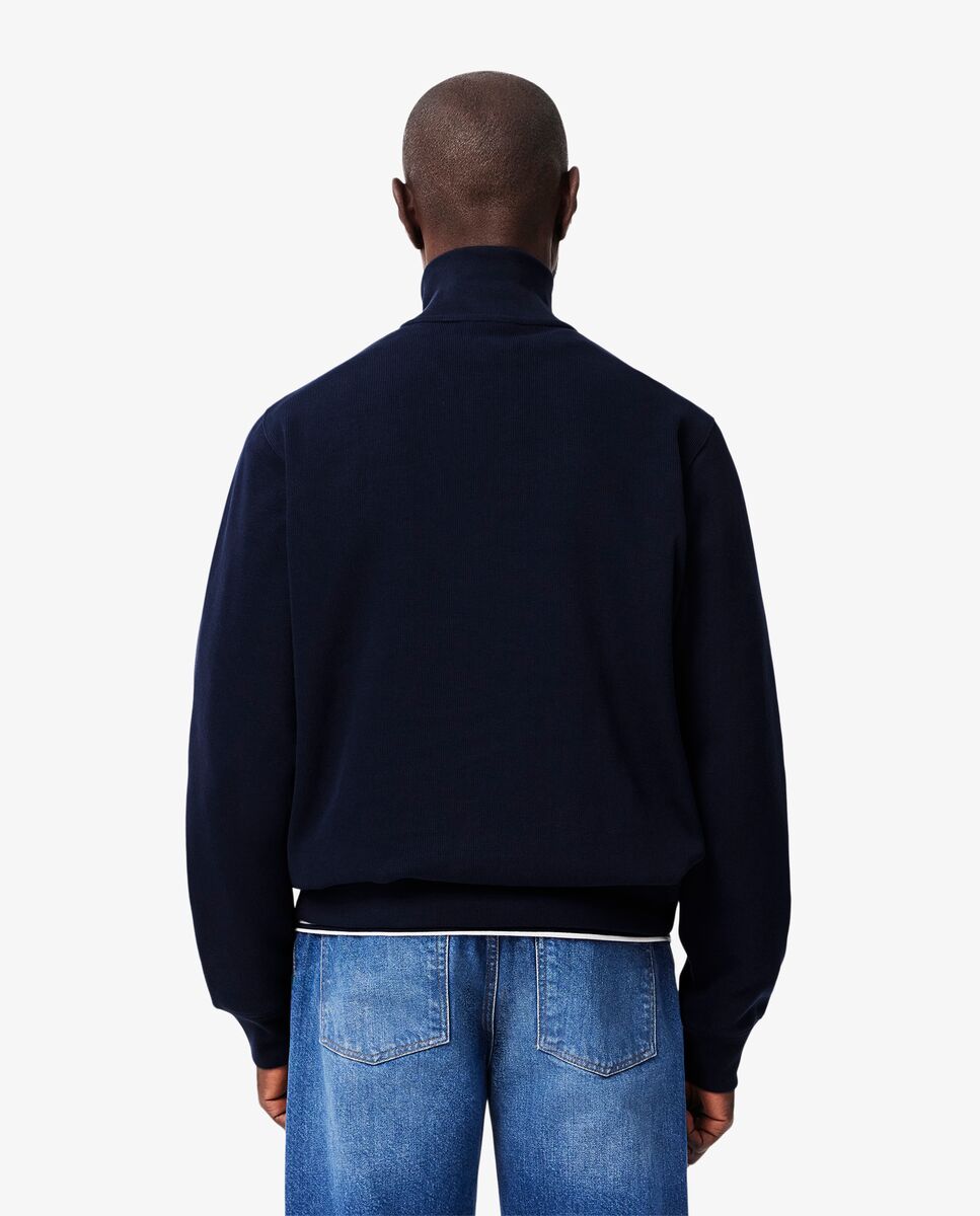 Sudadera de hombre de interlock con cuello alto y cremallera - Lacoste - Azul marino Azul marino-2