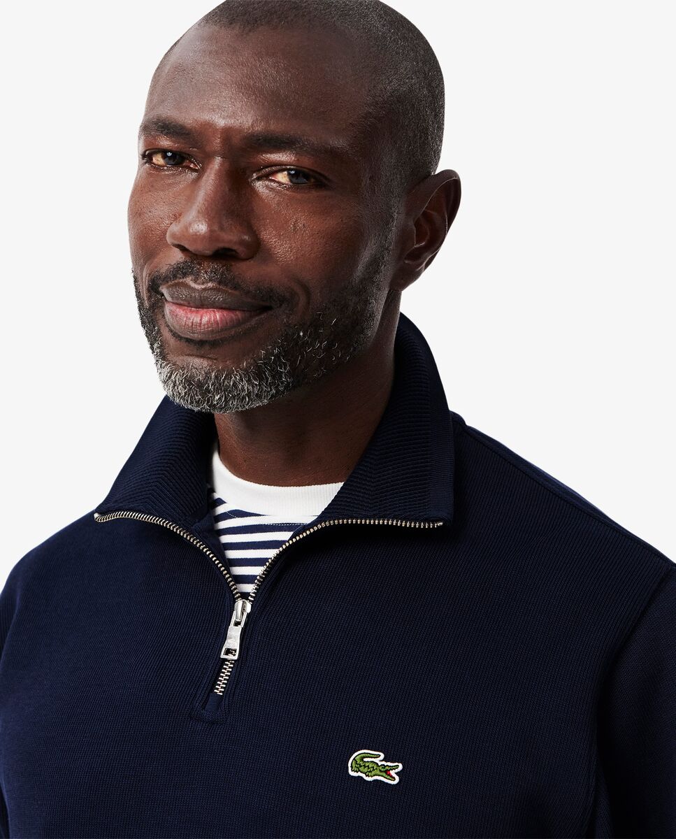 Sudadera de hombre de interlock con cuello alto y cremallera - Lacoste - Azul marino Azul marino-3