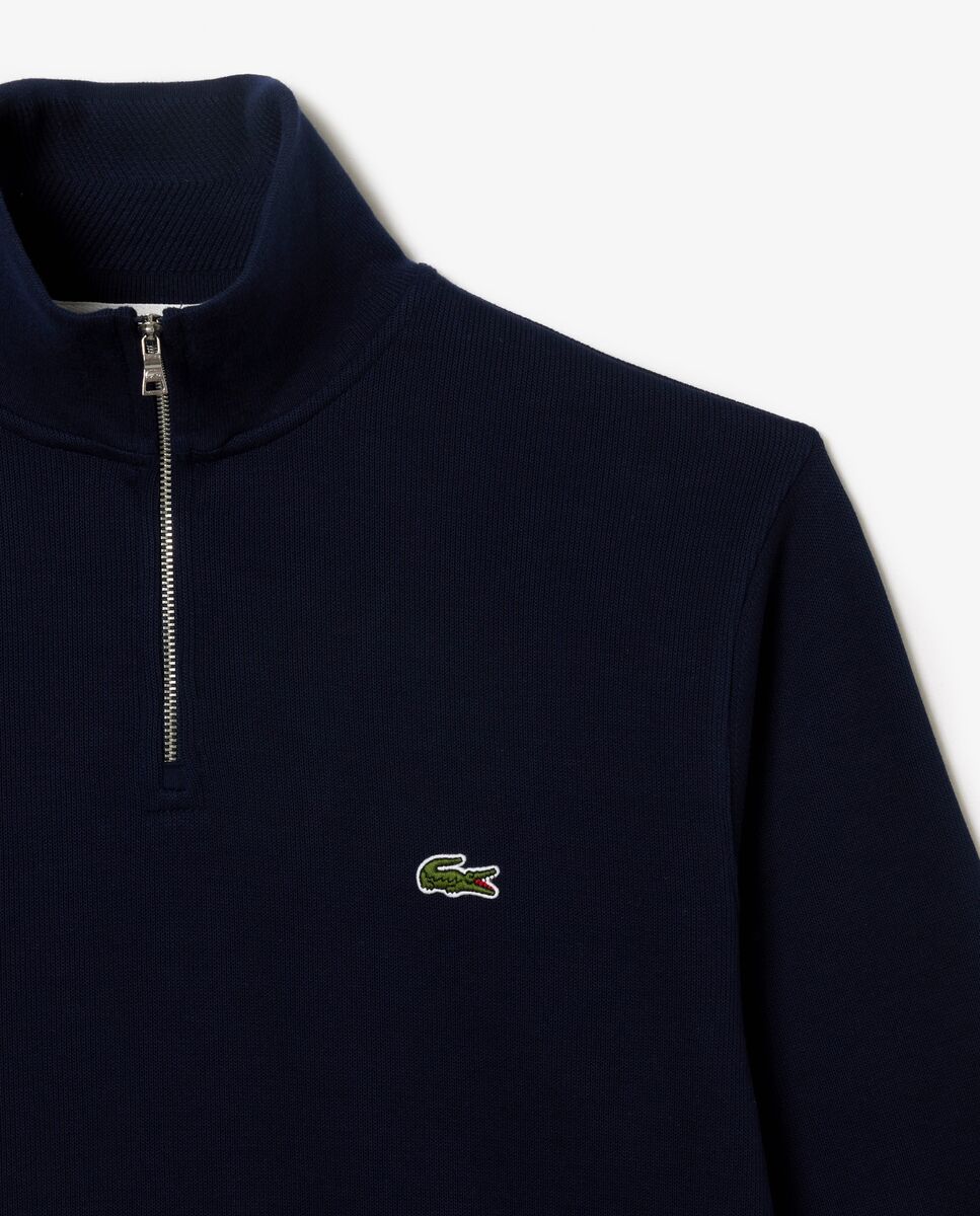 Sudadera de hombre de interlock con cuello alto y cremallera - Lacoste - Azul marino Azul marino-5