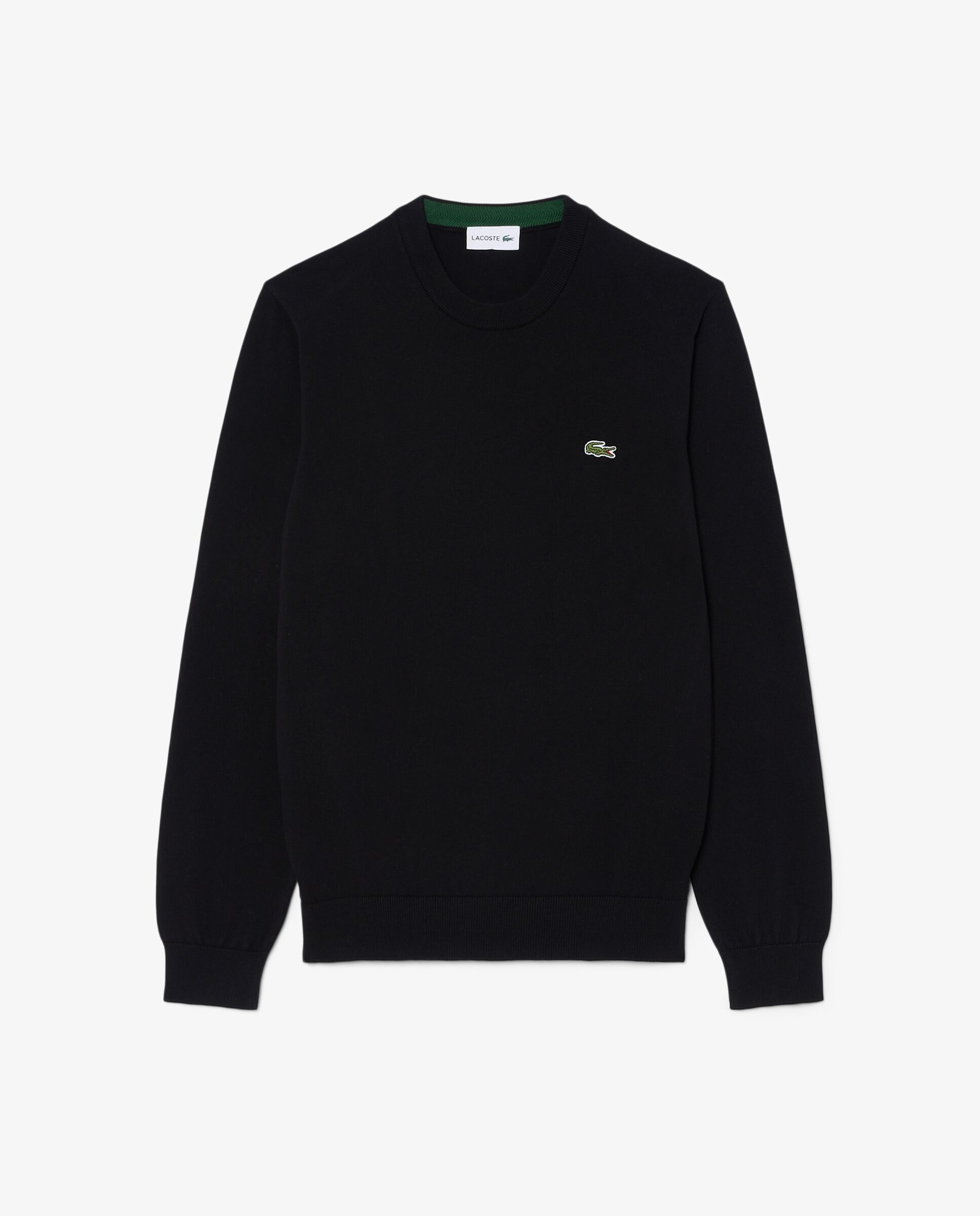 Jersey de hombre de cuello redondo de algodón monocolor - Lacoste - Negro Negro-6