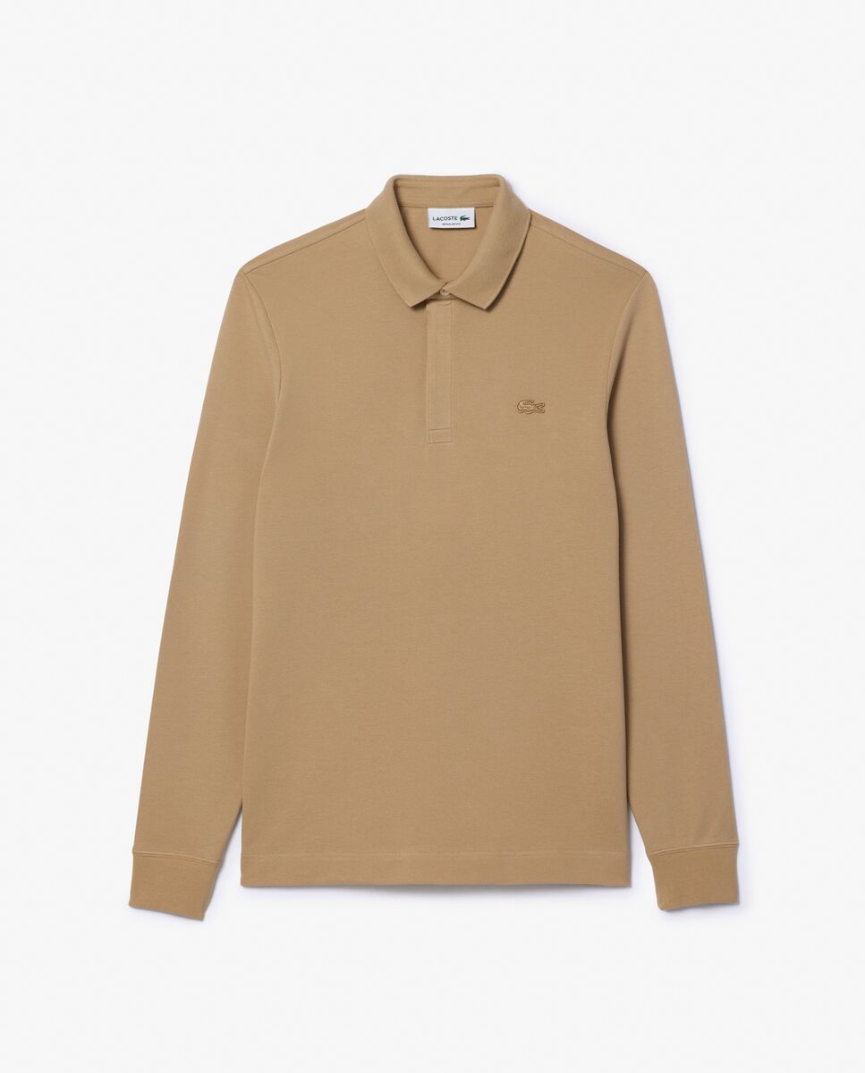 Imagen 3 de Polo de hombre de corte regular paris de piqué elástico de manga corta - Lacoste - Beige Beige