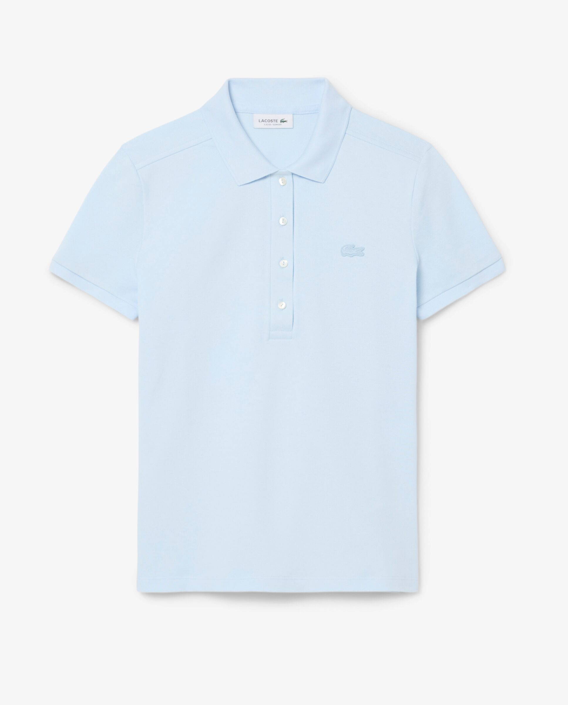 Polo de mujer en piqué de algodón stretch de manga corta - Lacoste - Azul claro Azul claro-6
