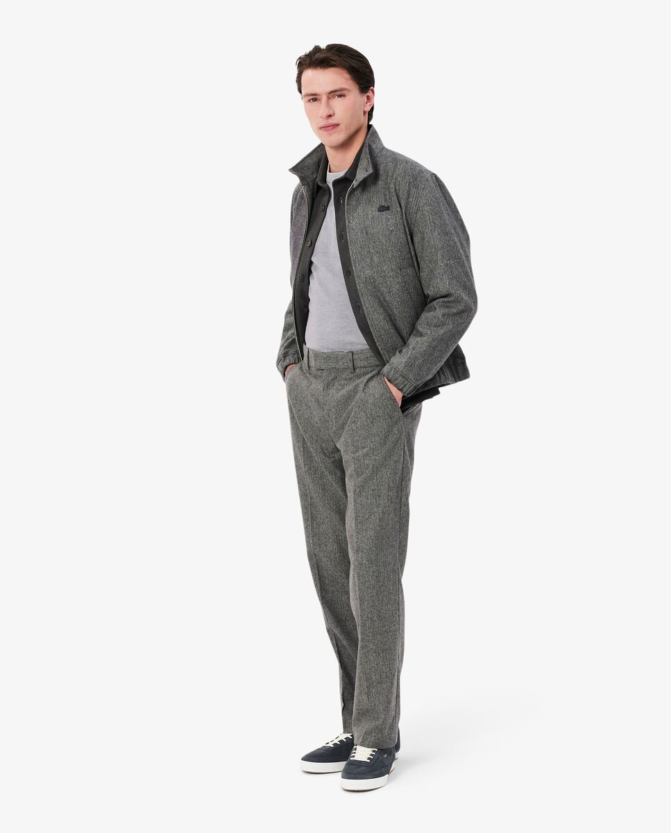 Jersey de hombre de cuello redondo de algodón monocolor - Lacoste - Gris claro Gris claro-4
