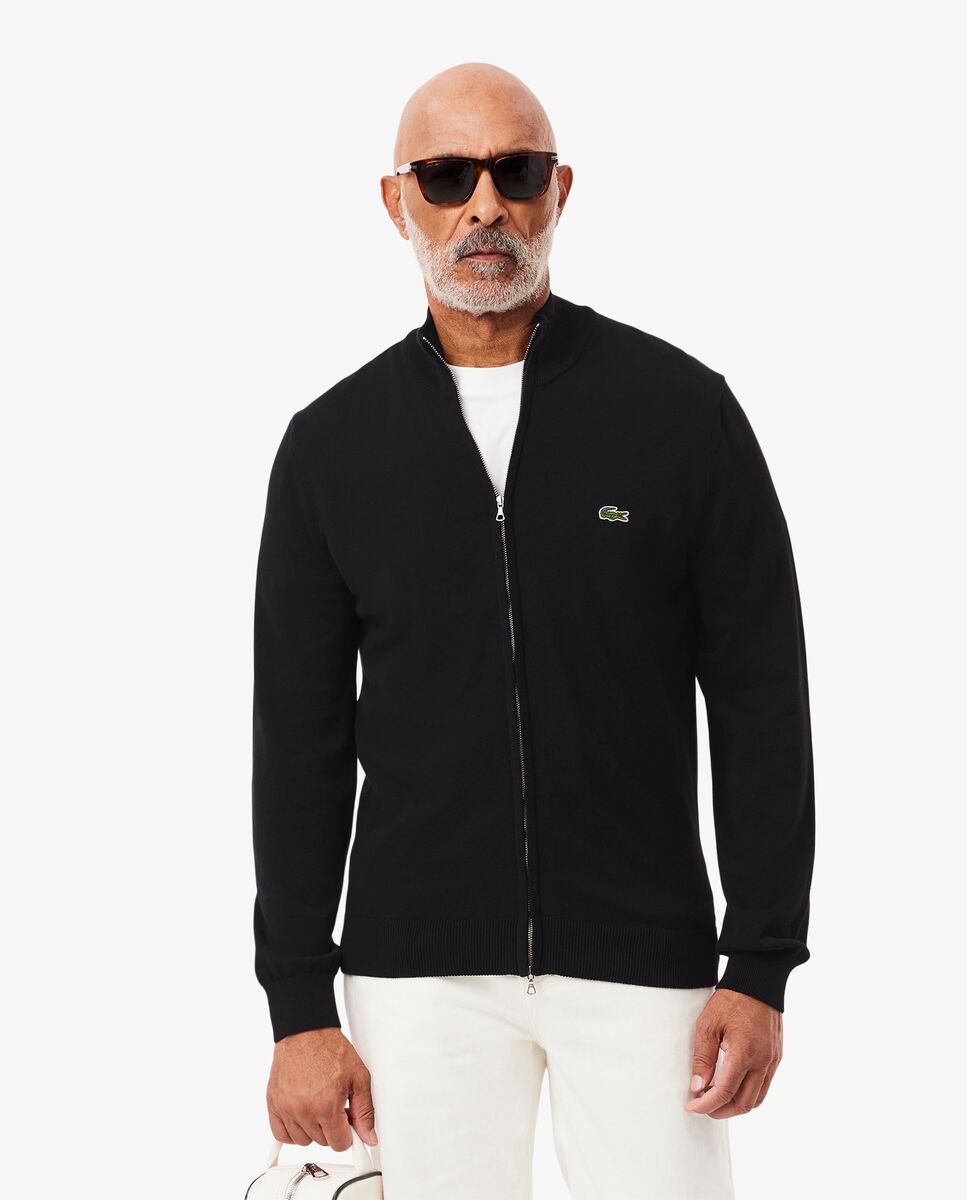 Imagen 1 de Jersey de hombre de cuello alto de algodón con cremallera - Negro Negro