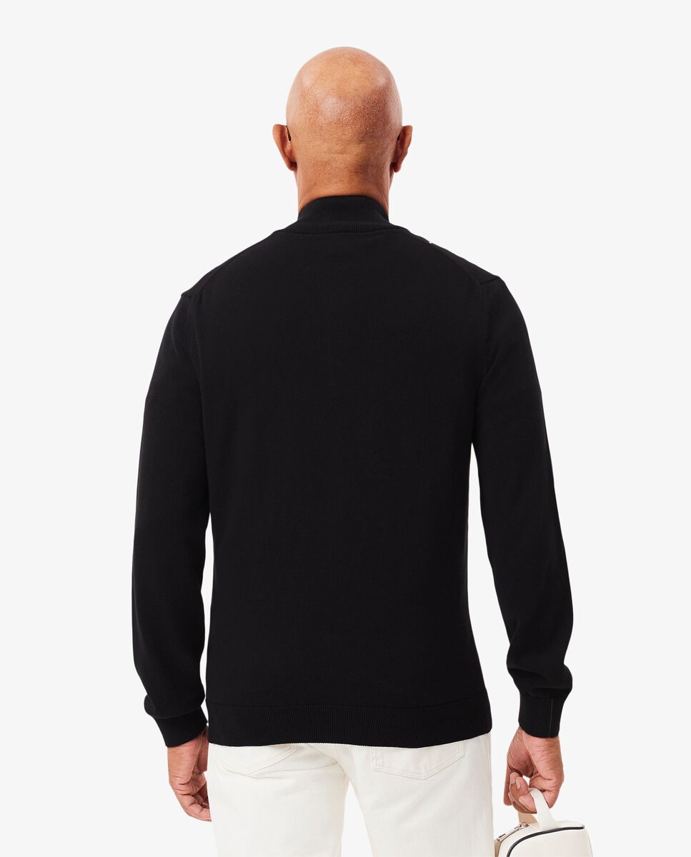 Imagen 2 de Jersey de hombre de cuello alto de algodón con cremallera - Negro Negro