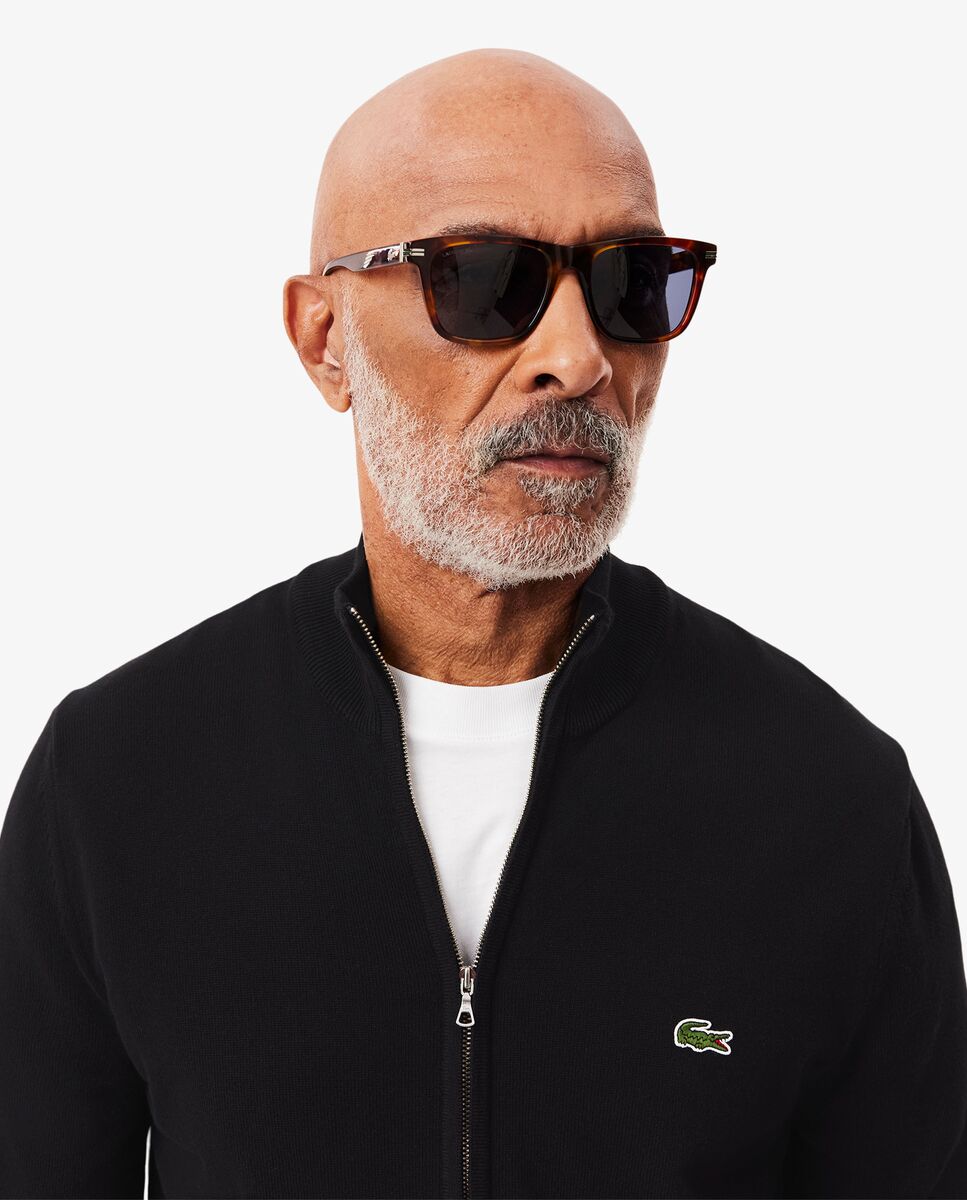 Imagen 3 de Jersey de hombre de cuello alto de algodón con cremallera - Negro Negro