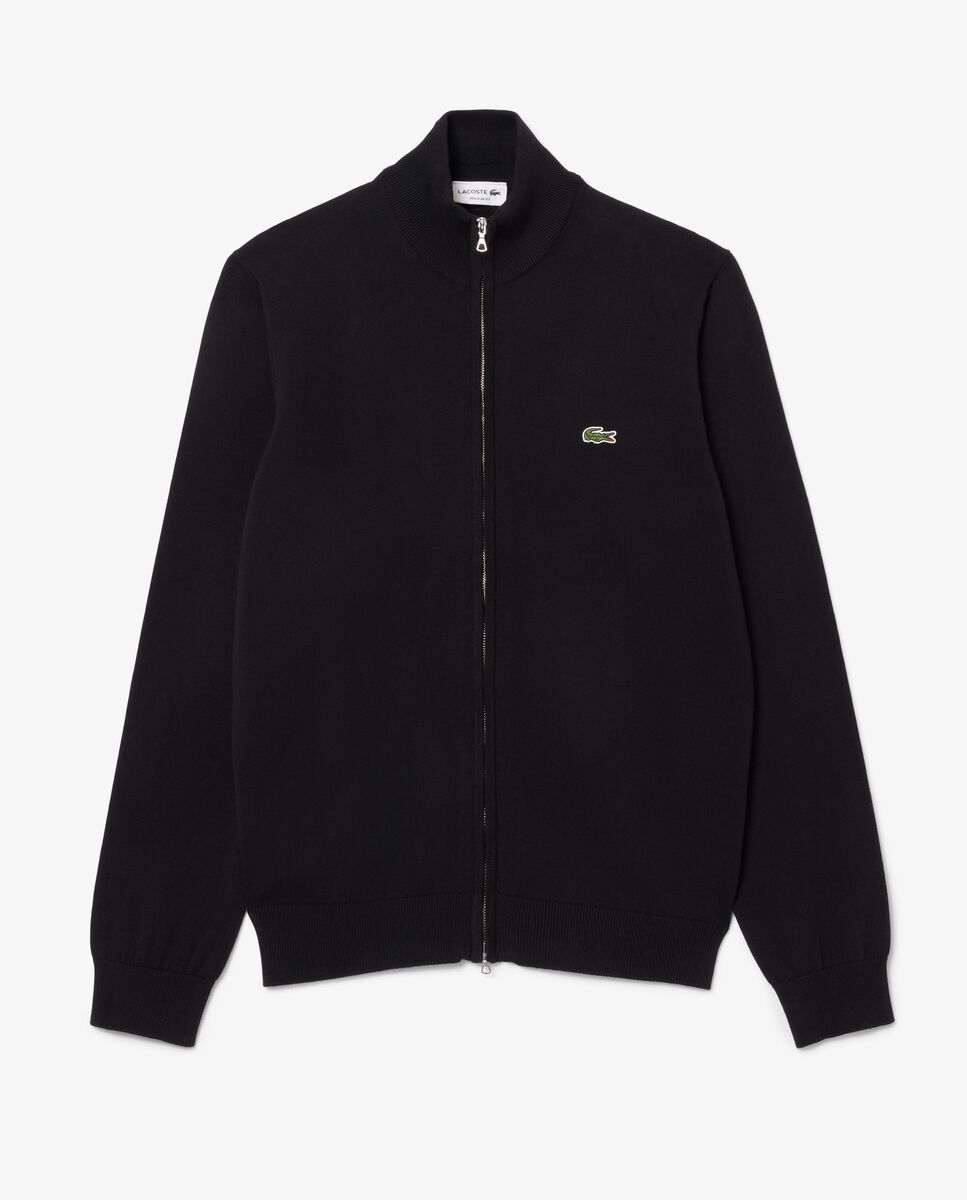 Imagen 6 de Jersey de hombre de cuello alto de algodón con cremallera - Negro Negro