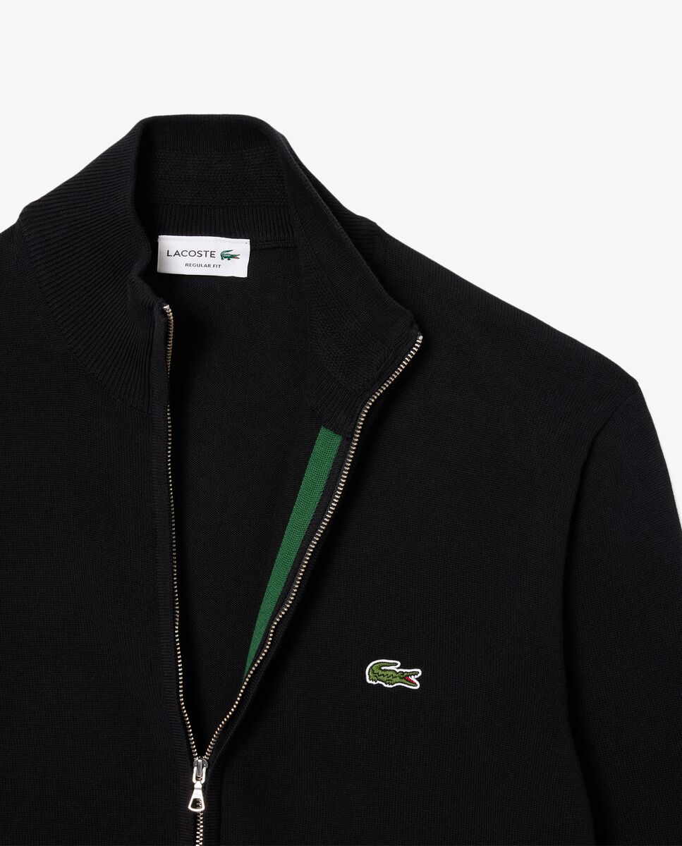 Imagen 5 de Jersey de hombre de cuello alto de algodón con cremallera - Negro Negro