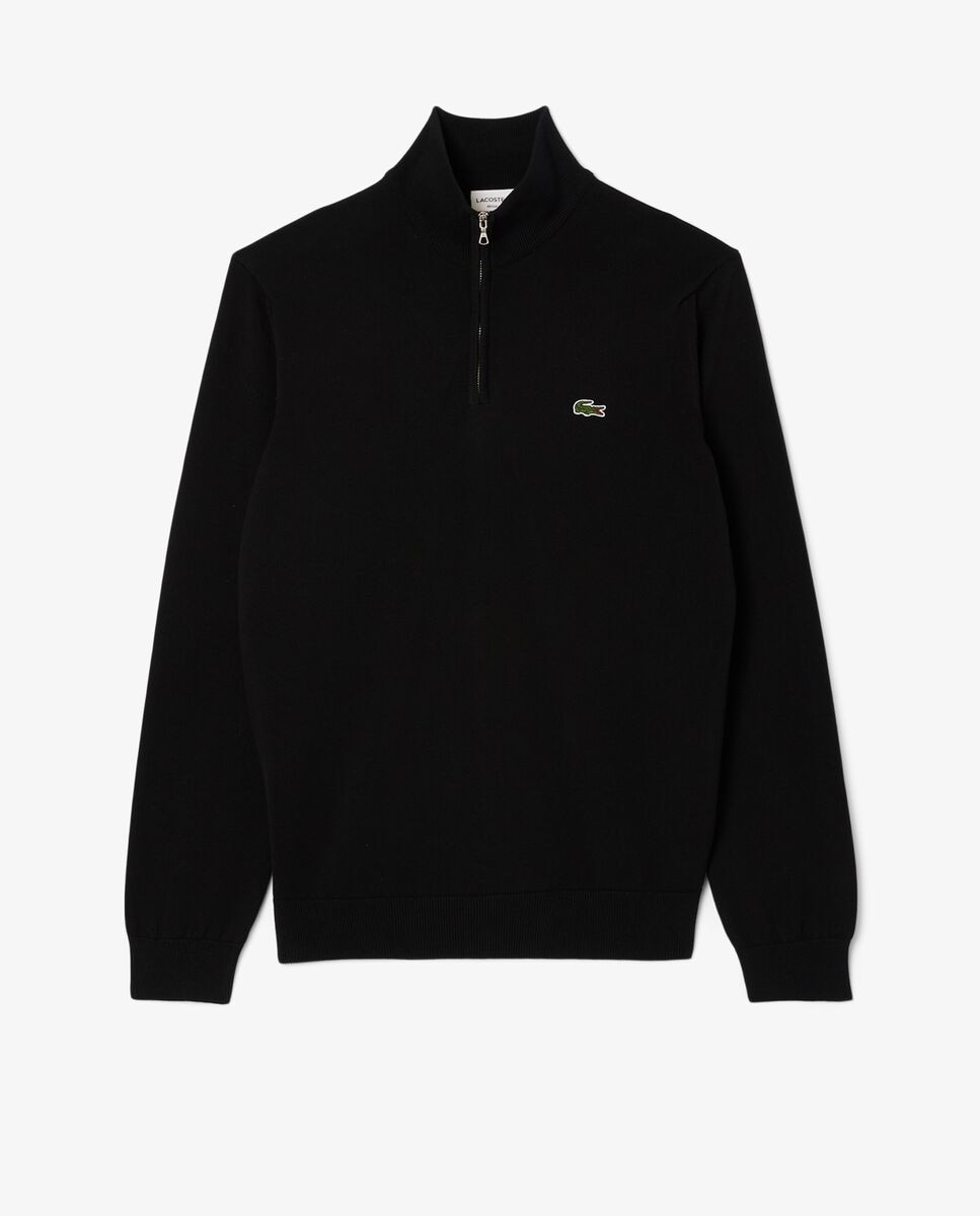 Jersey de hombre en algodón ecológico con cremallera - Lacoste - Negro Negro-6
