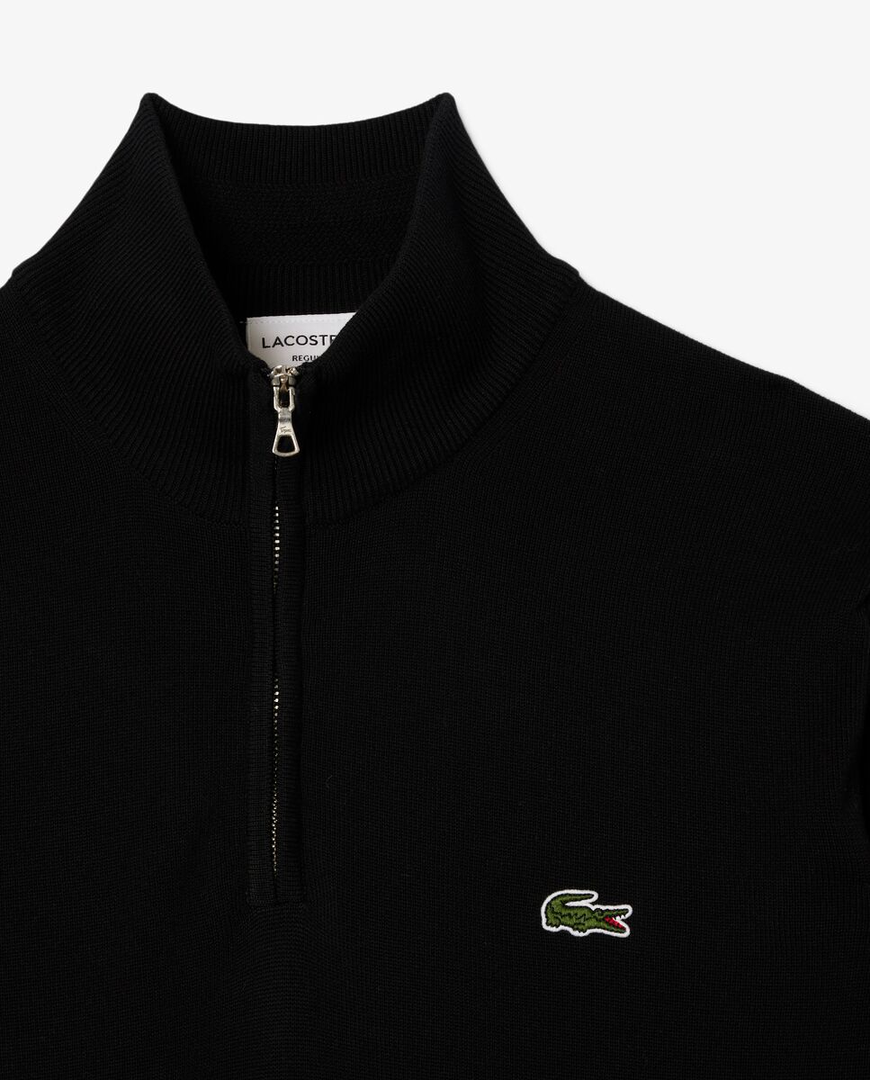 Jersey de hombre en algodón ecológico con cremallera - Lacoste - Negro Negro-5