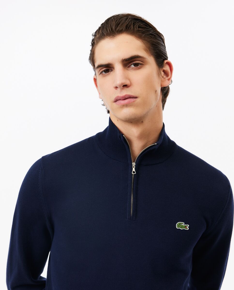 Jersey de hombre en algodón ecológico con cremallera - Lacoste - Azul oscuro Azul oscuro-3