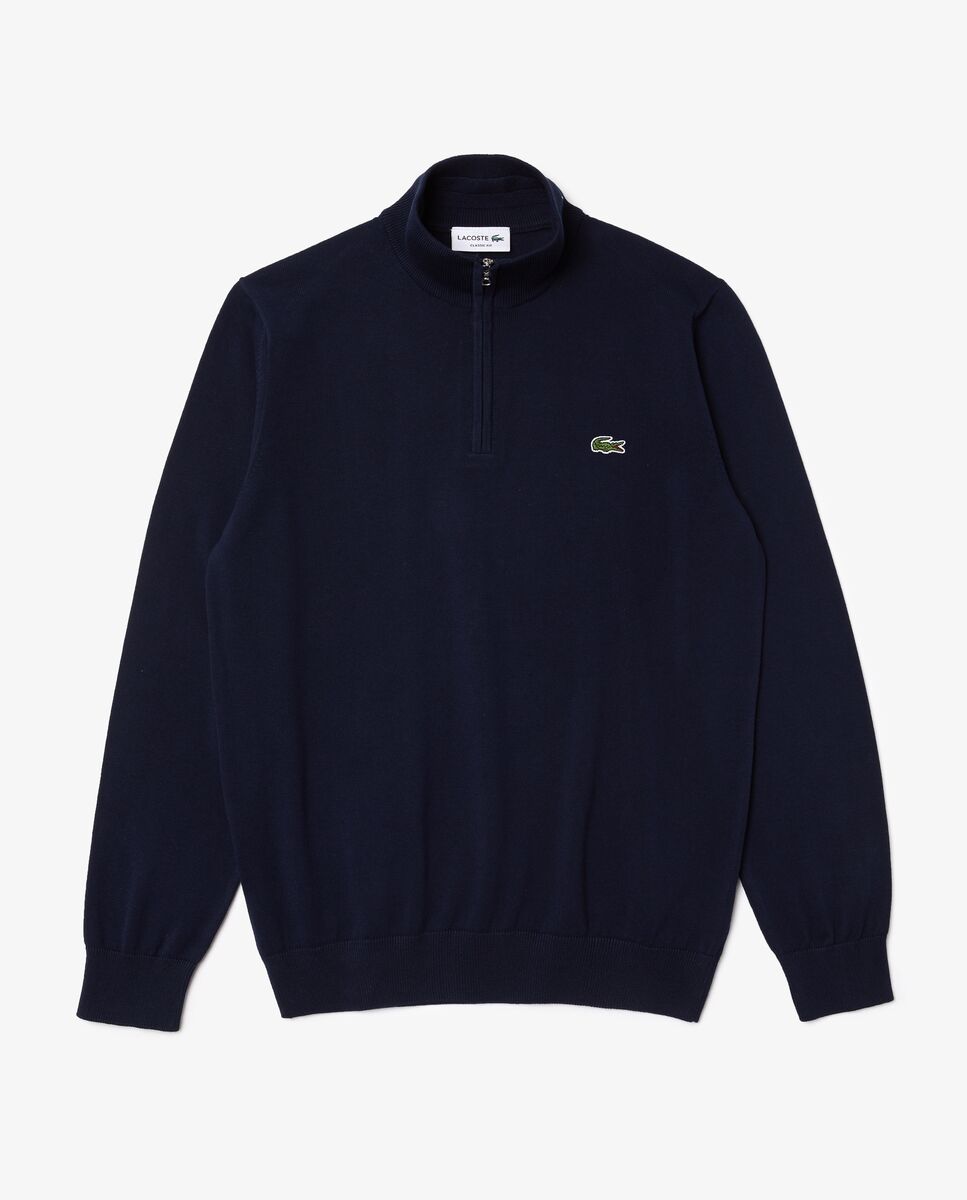 Jersey de hombre en algodón ecológico con cremallera - Lacoste - Azul oscuro Azul oscuro-5