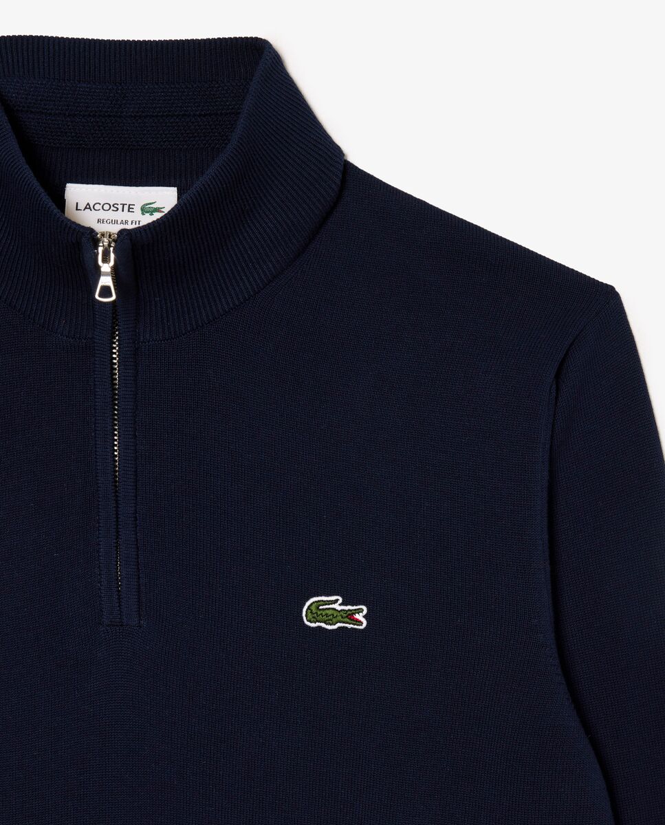 Jersey de hombre en algodón ecológico con cremallera - Lacoste - Azul oscuro Azul oscuro-6