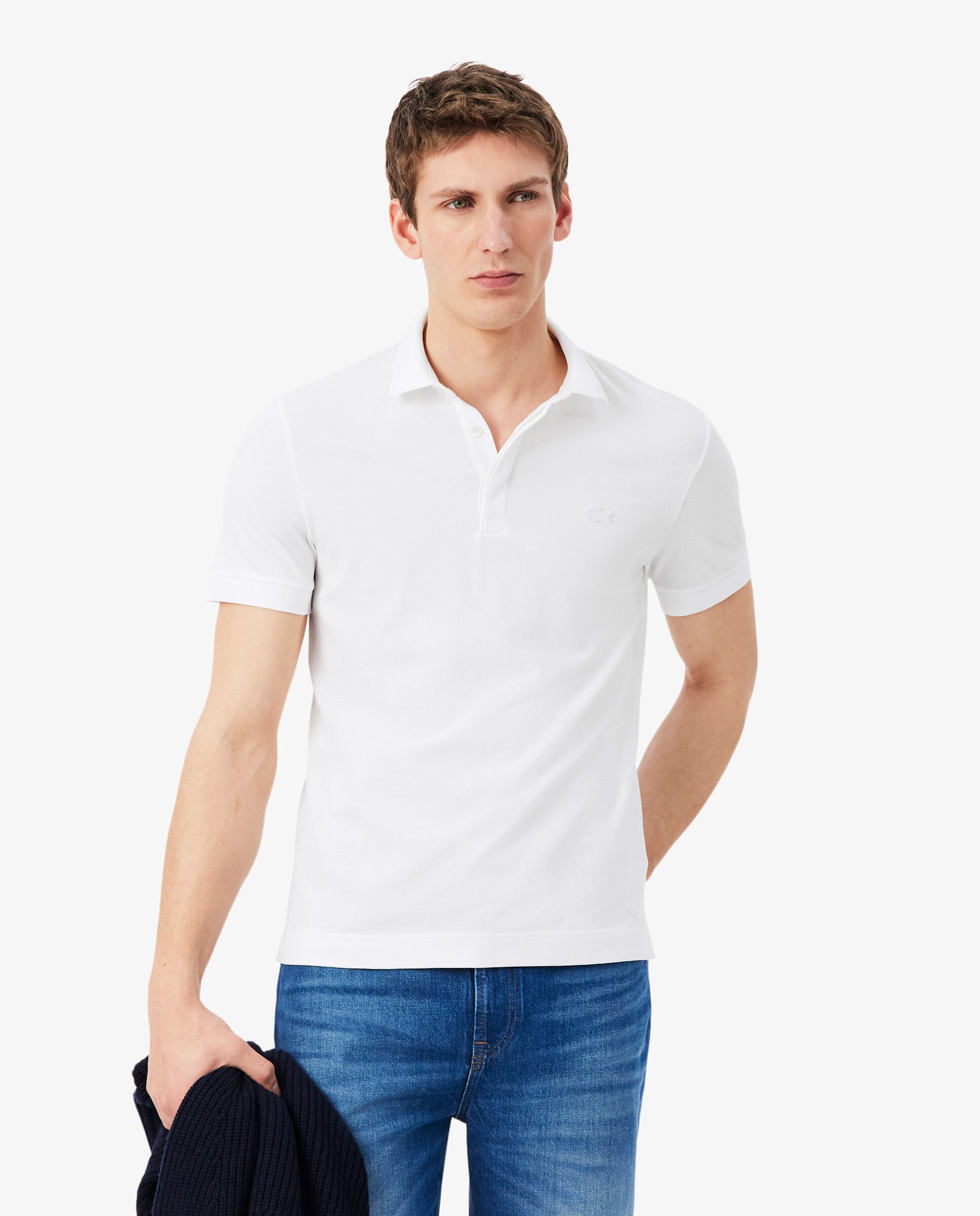 Polo de hombre de corte regular paris de piqué elástico de manga corta - Lacoste - Blanco Blanco-1