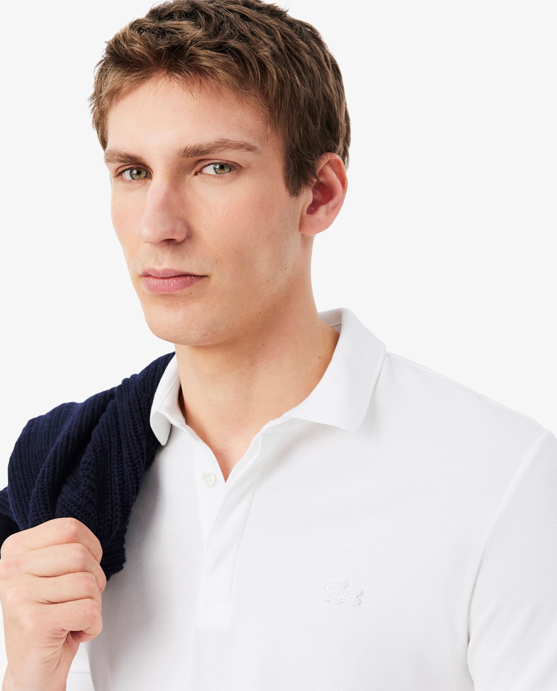 Polo de hombre de corte regular paris de piqué elástico de manga corta - Lacoste - Blanco Blanco-3