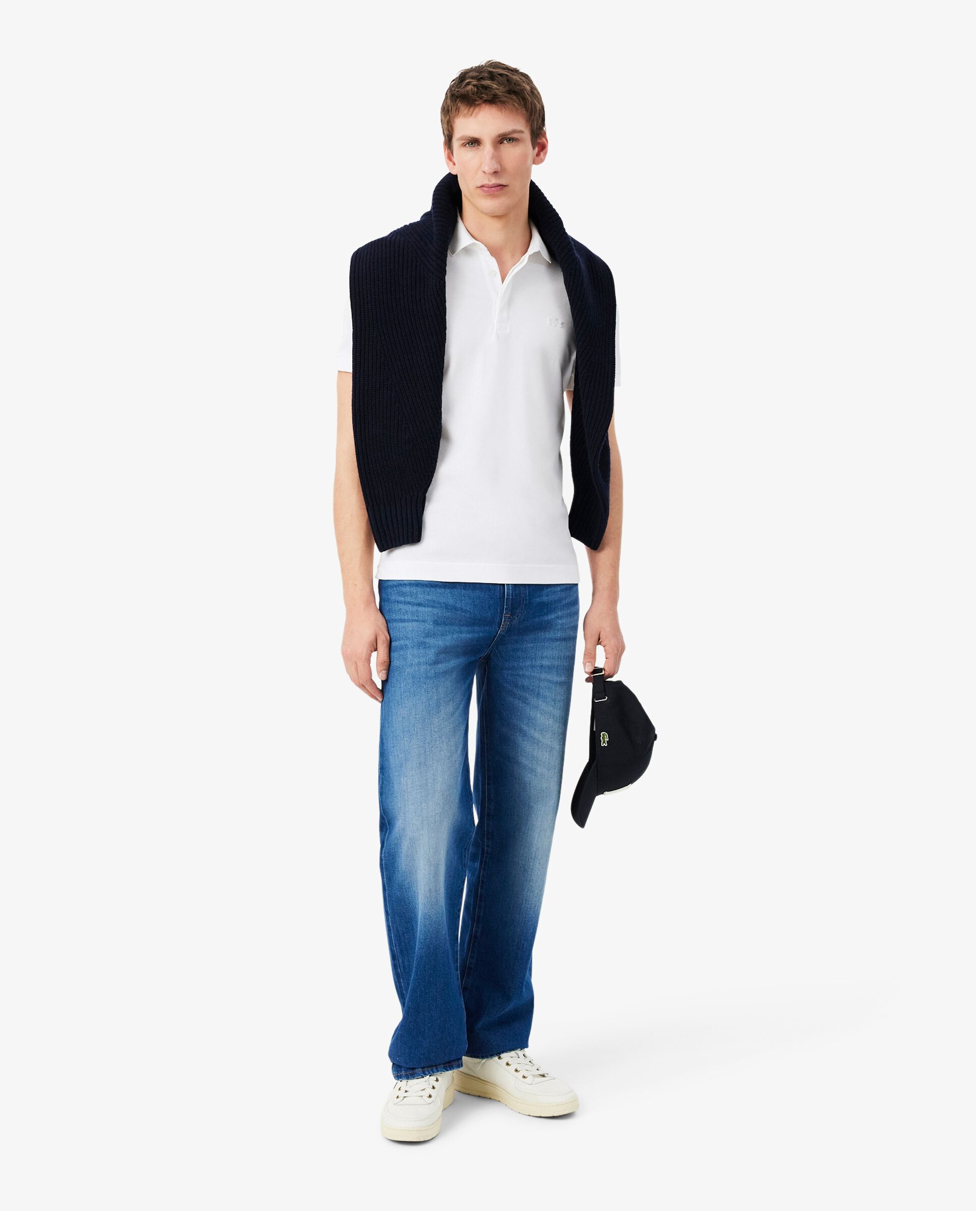 Polo de hombre de corte regular paris de piqué elástico de manga corta - Lacoste - Blanco Blanco-4