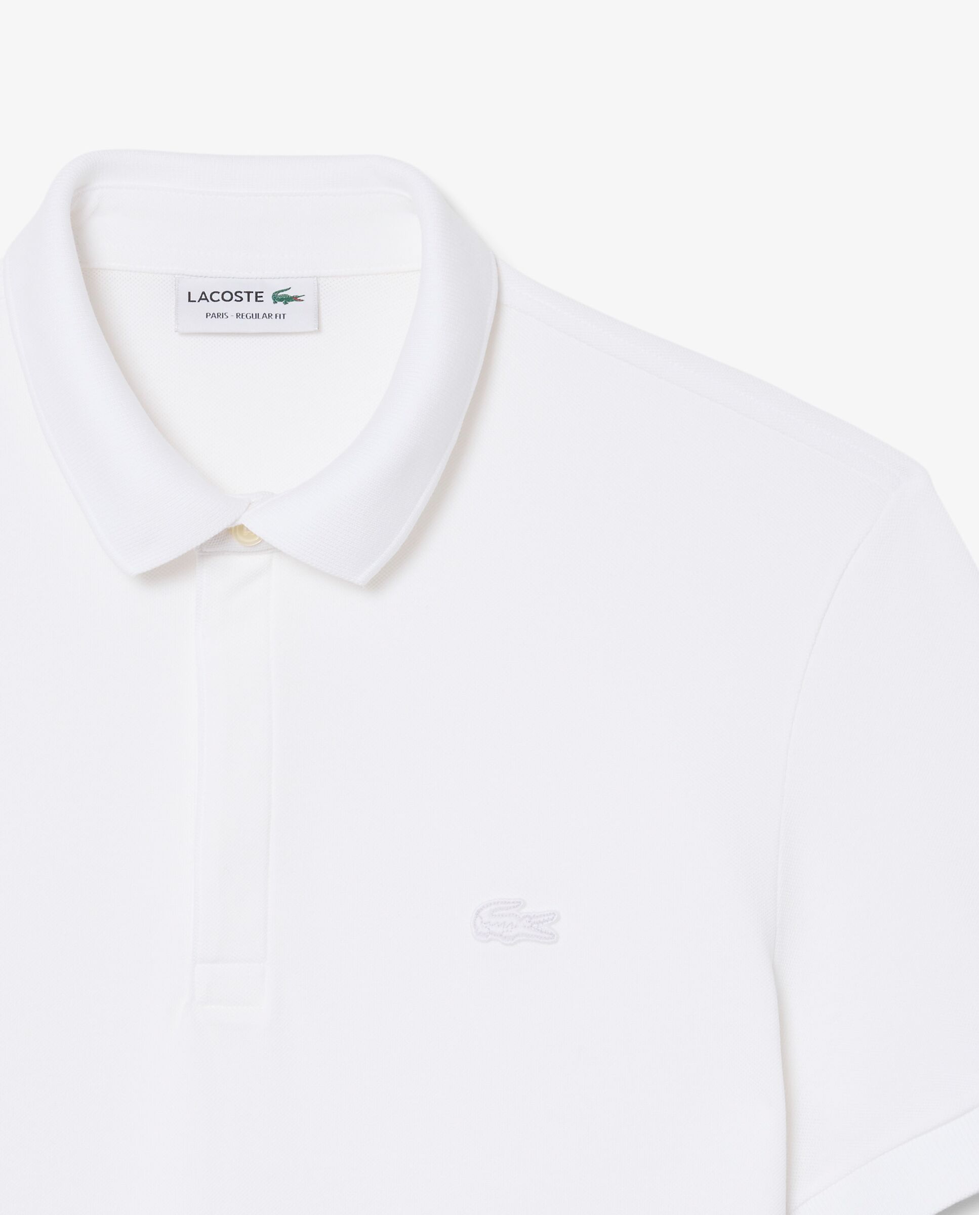 Polo de hombre de corte regular paris de piqué elástico de manga corta - Lacoste - Blanco Blanco-5