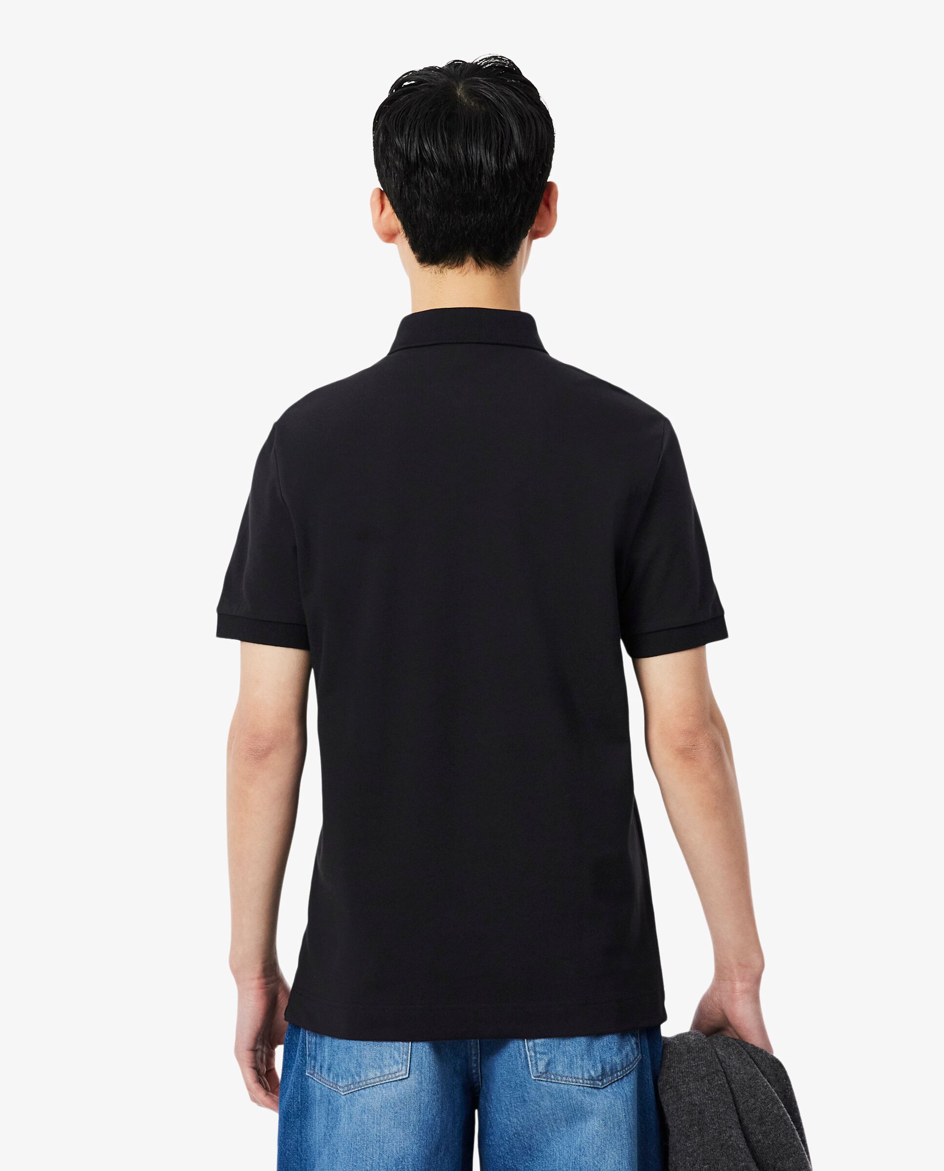 Polo de hombre de corte regular paris de piqué elástico de manga corta - Lacoste - Negro Negro-2
