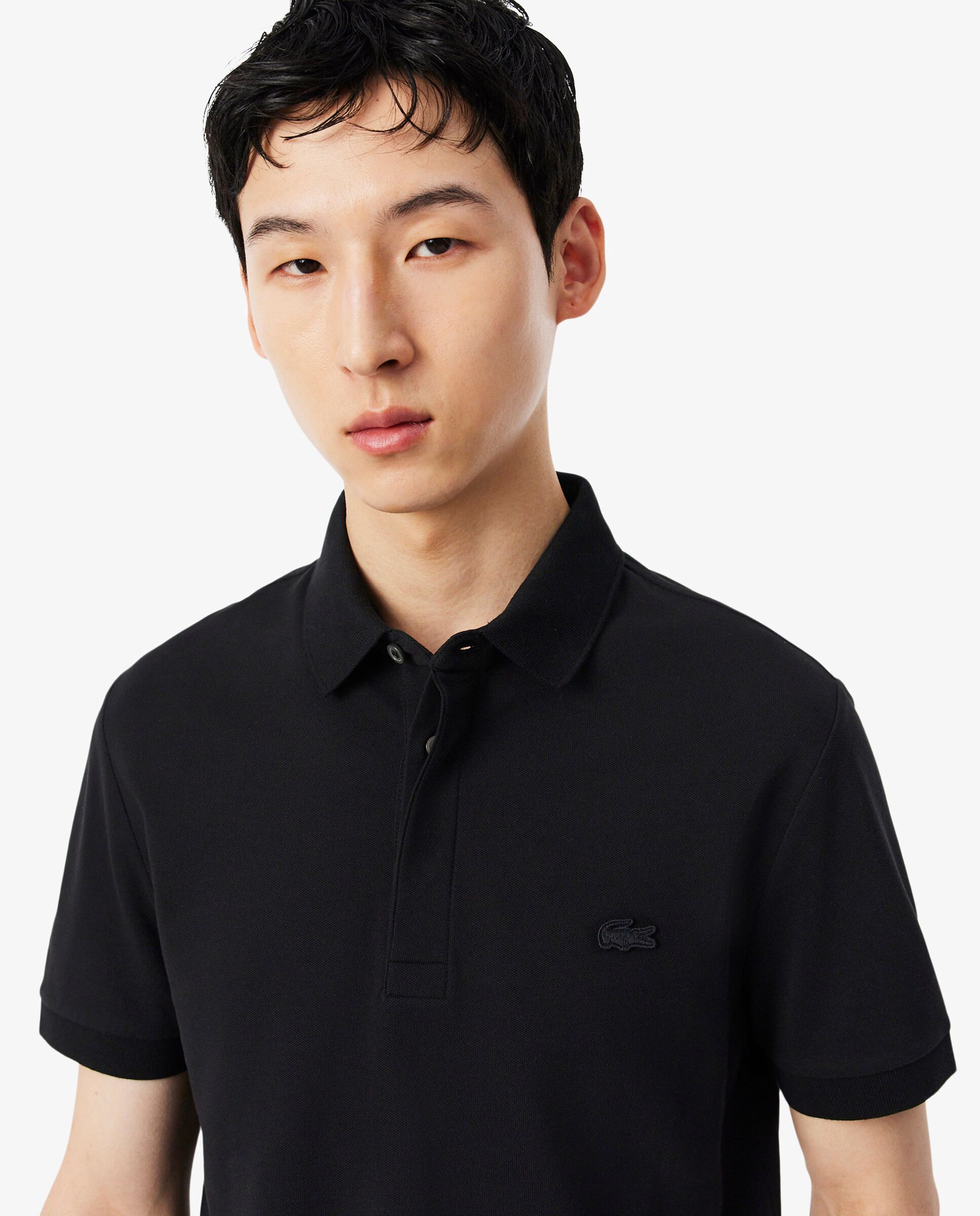 Polo de hombre de corte regular paris de piqué elástico de manga corta - Lacoste - Negro Negro-3
