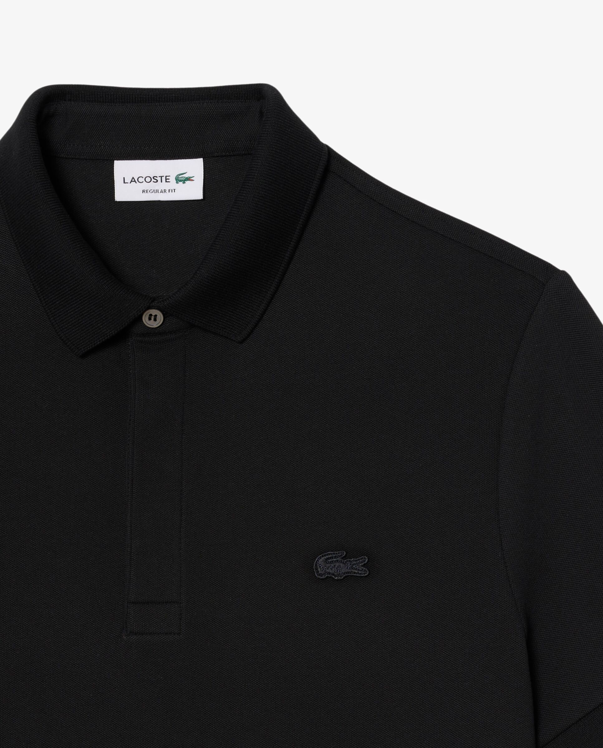 Polo de hombre de corte regular paris de piqué elástico de manga corta - Lacoste - Negro Negro-5