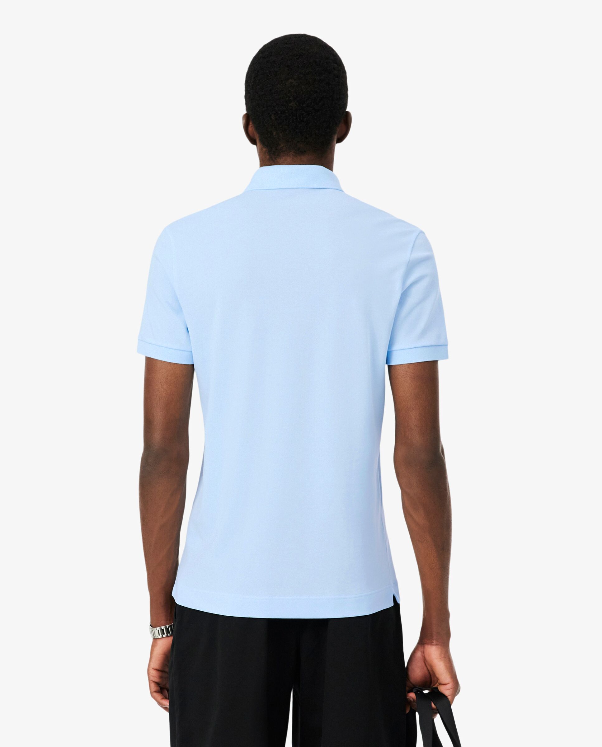 Polo de hombre de corte regular Paris de piqué elástico de manga corta - Lacoste - Azul claro Azul claro-2