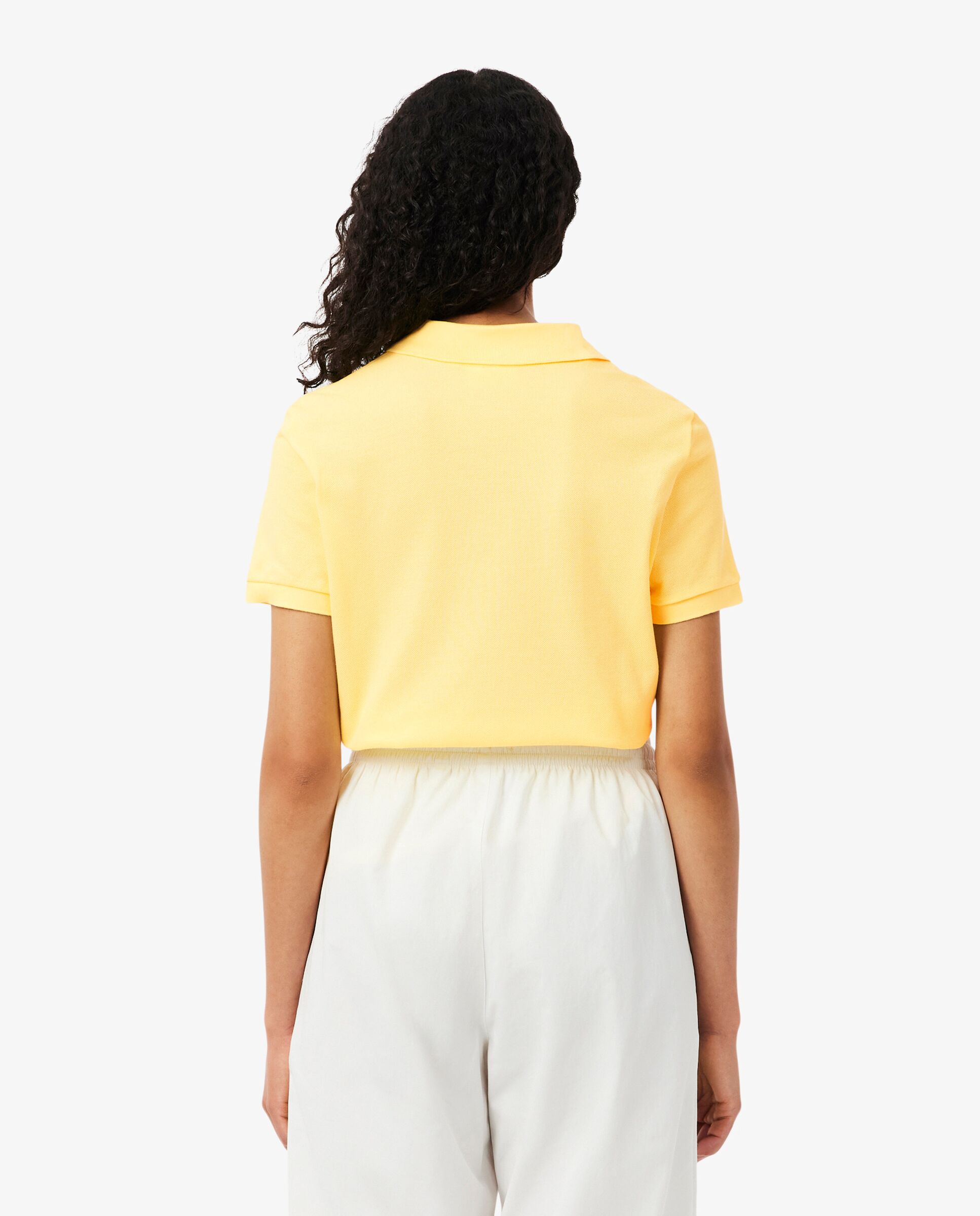 Polo de mujer de corte regular de petit piqué suave de manga corta - Lacoste - Amarillo Amarillo-2